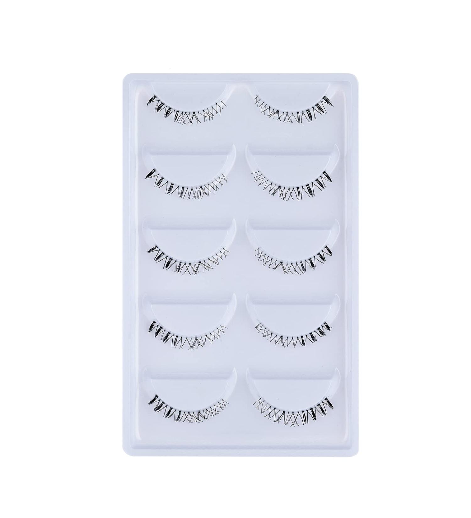Lower False Eyelashes Natural Wispy Mink Bottom Lashes Set Pack 5 Pairs Clear Band Under Fake Eyelashes (B09-5 Pairs) B09 - 5 Pairs