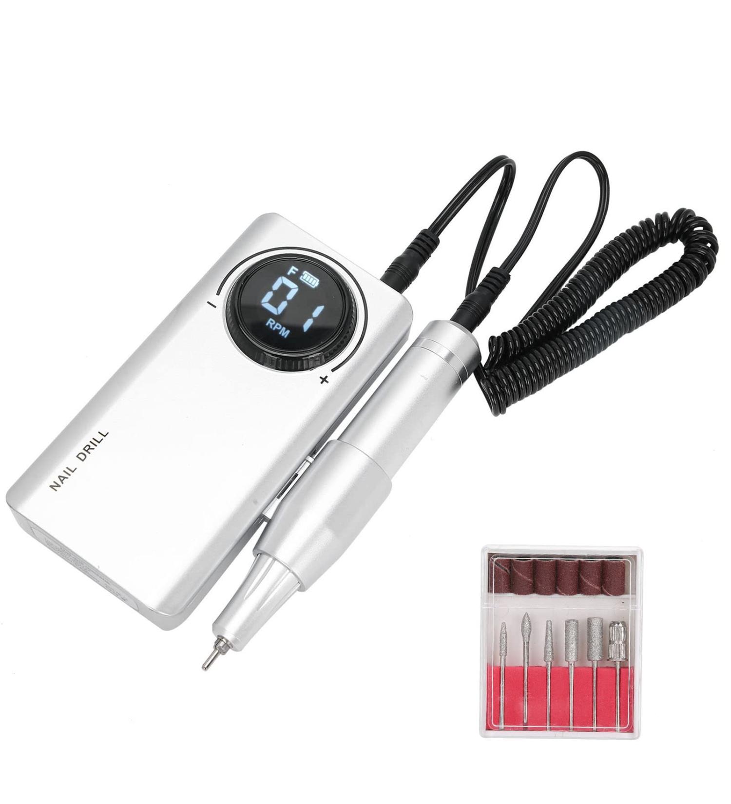 Nail Polishing Pen 12H Work Nail Drill Pen Adjustable Speed for Home for Salon (Pearlescent Gray) - Buy Online on GoSupps.com