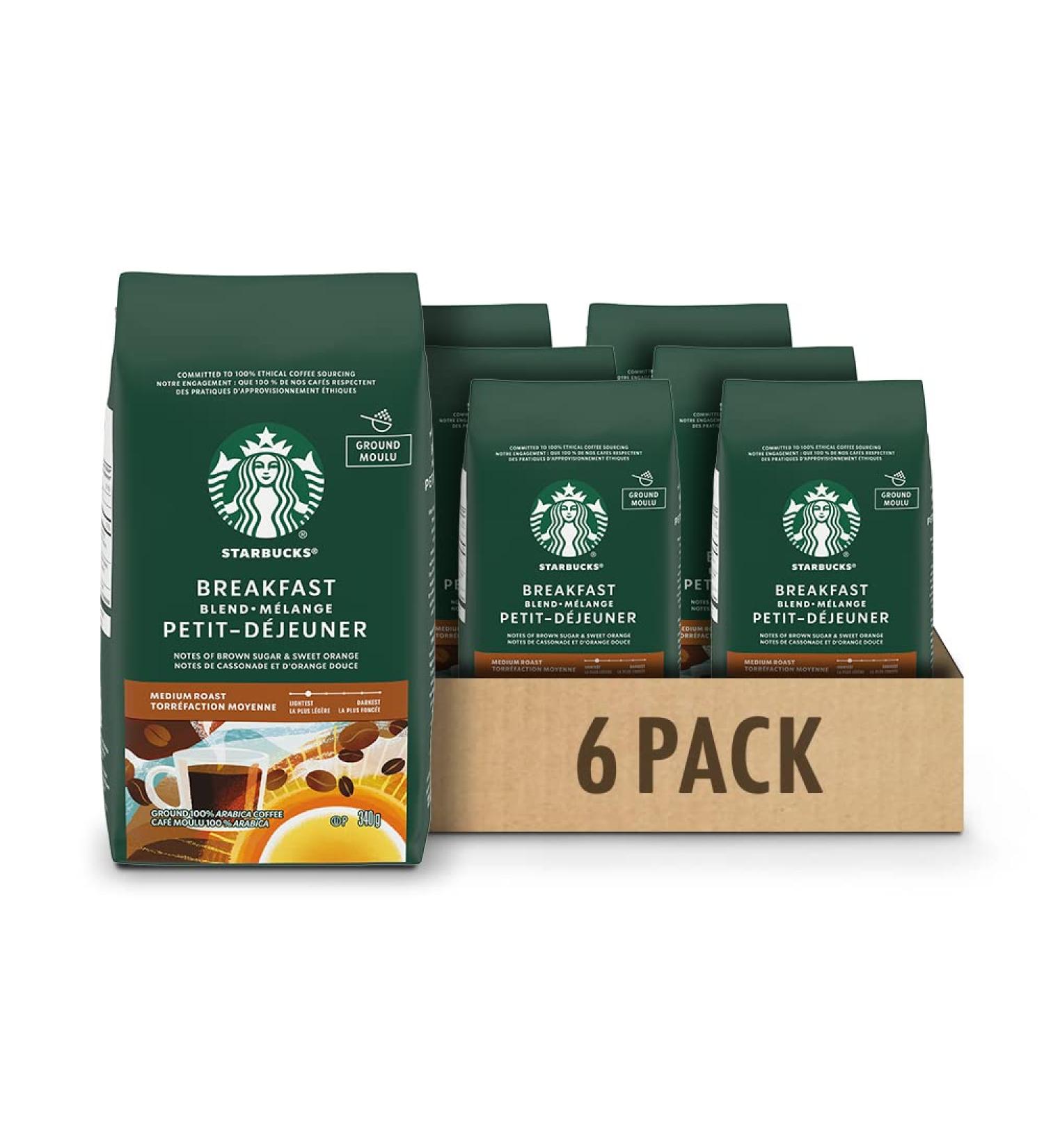 Starbucks Breakfast Blend Ground Coffee 340 Grams (pack of 6) Breakfast Blend 6 Count Breakfast Blend 6 - Buy Online on GoSupps.com