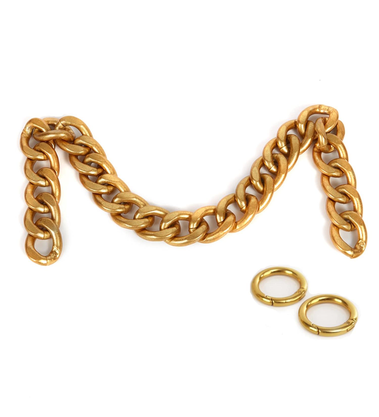 Xiazw DIY Heavy Chunky Aluminum Metal Purse Handle Bag Chains Charms Straps Replacement Handbag Accessories Decoration (Gold) - Buy Online on GoSupps.com