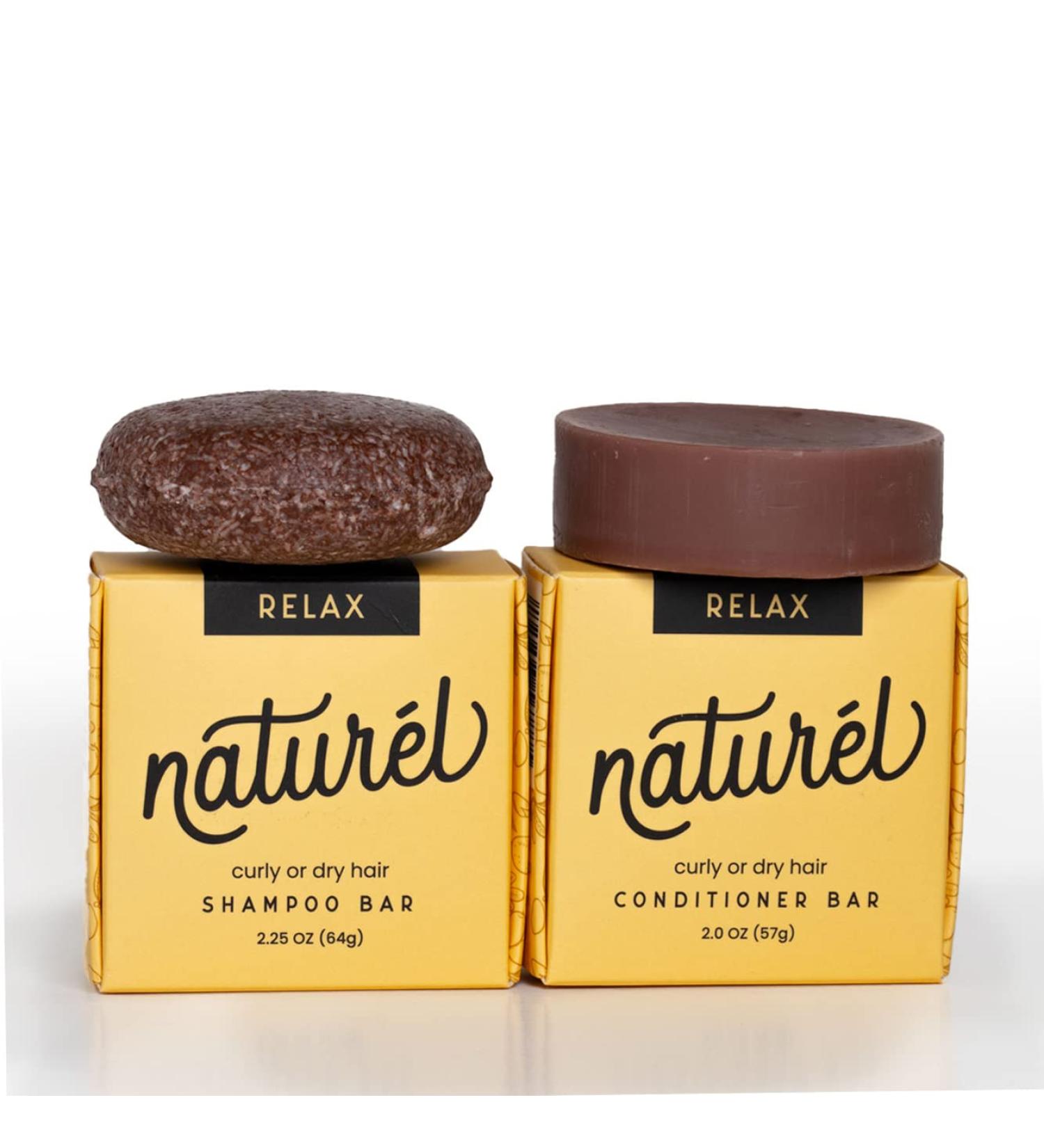 Naturel Relax Shampoo & Conditioner Bar Set for Curly Hair - Vegan, Cruelty-Free, Zero Waste - Made in USA - Buy Online on GoSupps.com