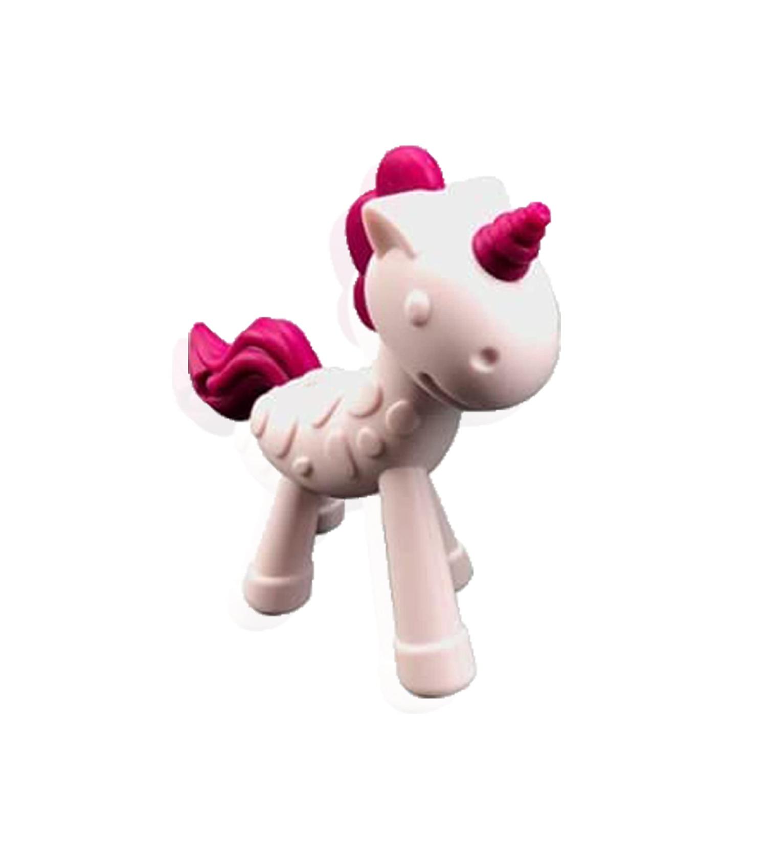Unicorn Silicone Teether for Infants & Toddlers | BPA-Free Organic Hand Pacifier | Freezer Safe Baby Chew Toy | Pink - Buy Online on GoSupps.com
