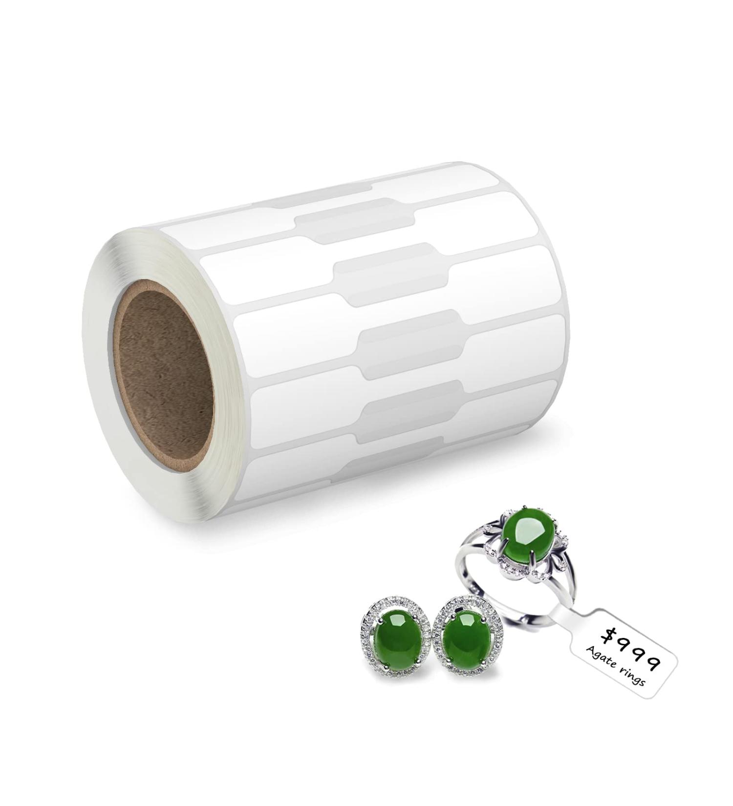 500 Pcs Jewelry Tags Roll for Necklace Earring Price Identify  Labelchoice Rectangle Shape Self Adhesive White Blank Dumbbell Jewelry Price Tags Stickers Labels for Bracelet  Ring  Clothing Display 500 Pcs Price Tags Sti... - Buy Online on GoSupps.com