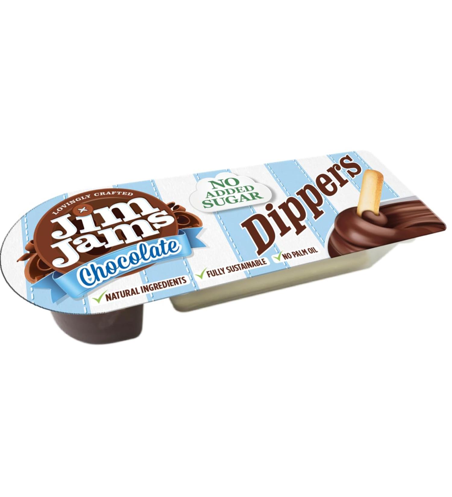 JimJams No Added Sugar Milk Chocolate Dippers - Mini Breadsticks Choc Sauce Dip Tooth Kind Sweet or Dessert for Packed Lunches Box x15 - Buy Online on GoSupps.com