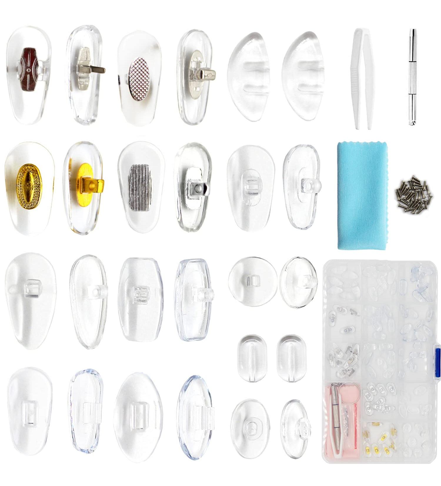 Eyeglass Nose Pads Eyeglass Repair Kits with Screwdriver for Glasses Sunglasses 100 Pcs 50 Pairs 13 Style Upgrade Version Soft Comfortable(100) - Buy Online on GoSupps.com