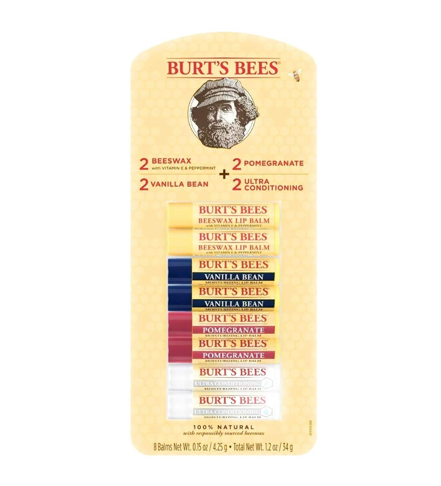 Burt's Bees 100% Natural Moisturizing Lip Balm Variety Pack (0.15 oz 8 ct.)