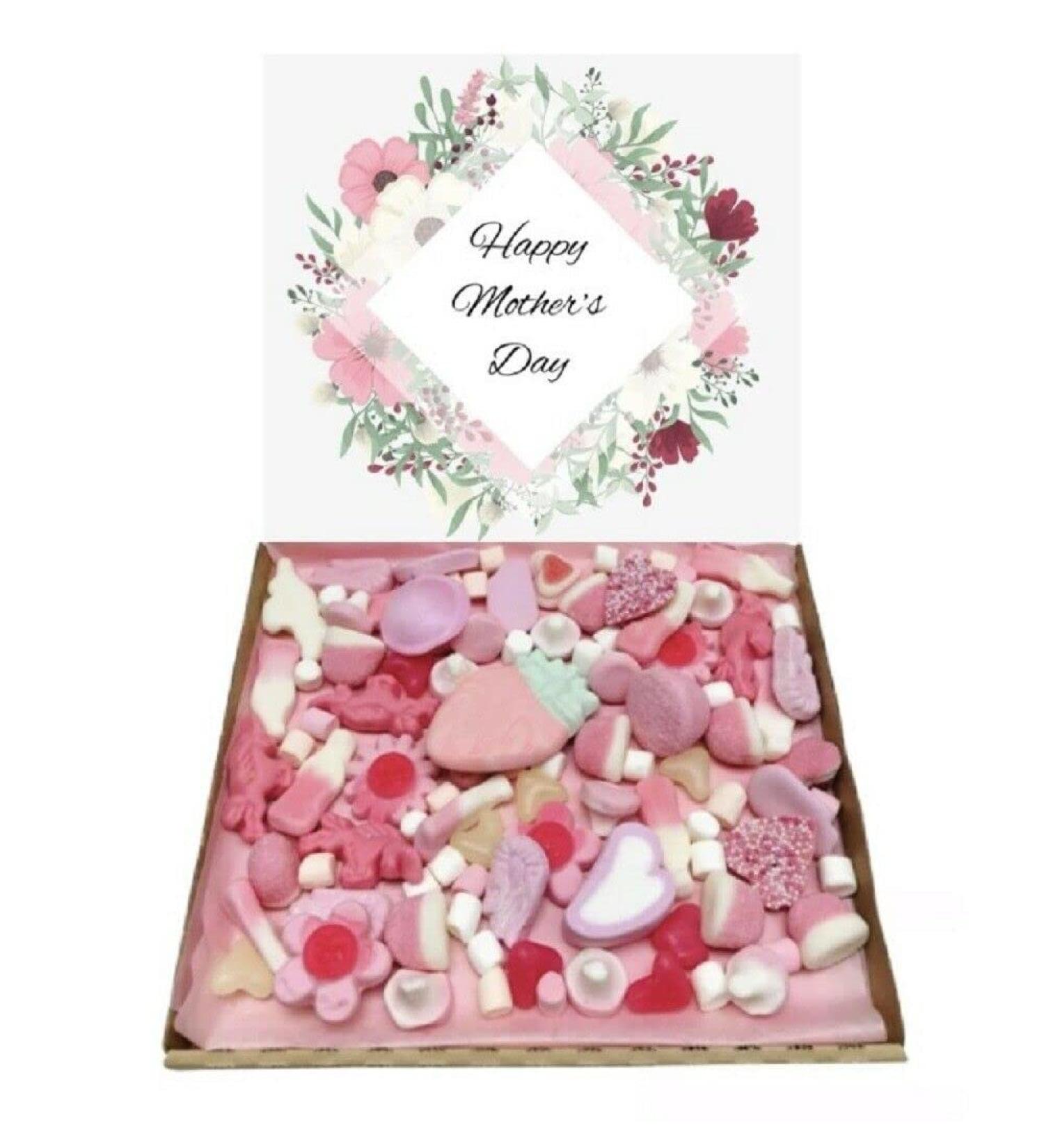 Pink Mothers Day Gift Present Pink Candy Pick N mix 300 g SweetBox Hamper Selection box Present With Pink Ribbon For Him or Her Show Someone You Care - Buy Online on GoSupps.com