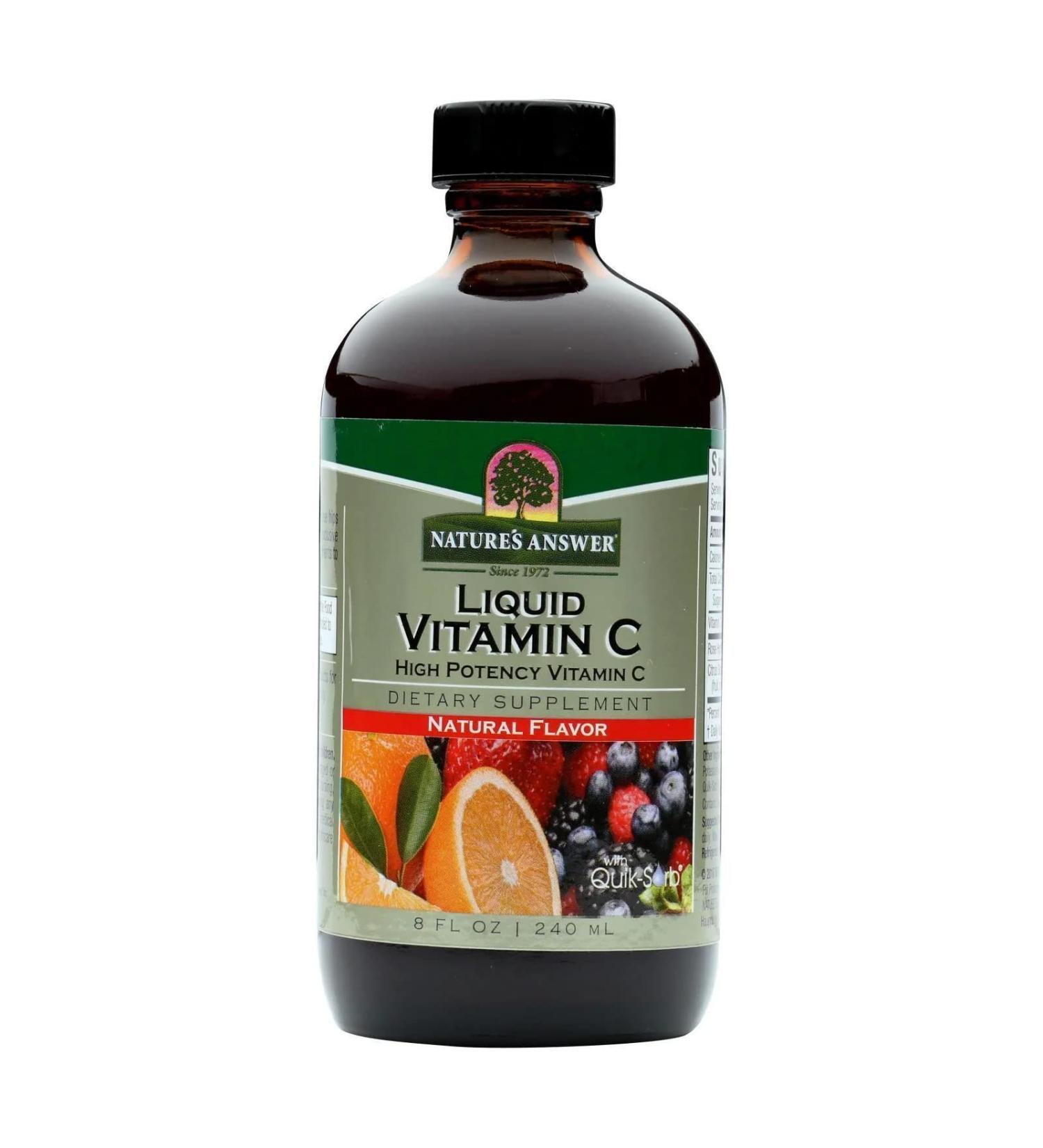 Nature's Answer Liquid Vitamin C 1000mg  8-Fluid Ounces | Natural Immune Booster | Promotes Healthy Skin & Joints | with Rose Hips & Bio-Flavonoids
