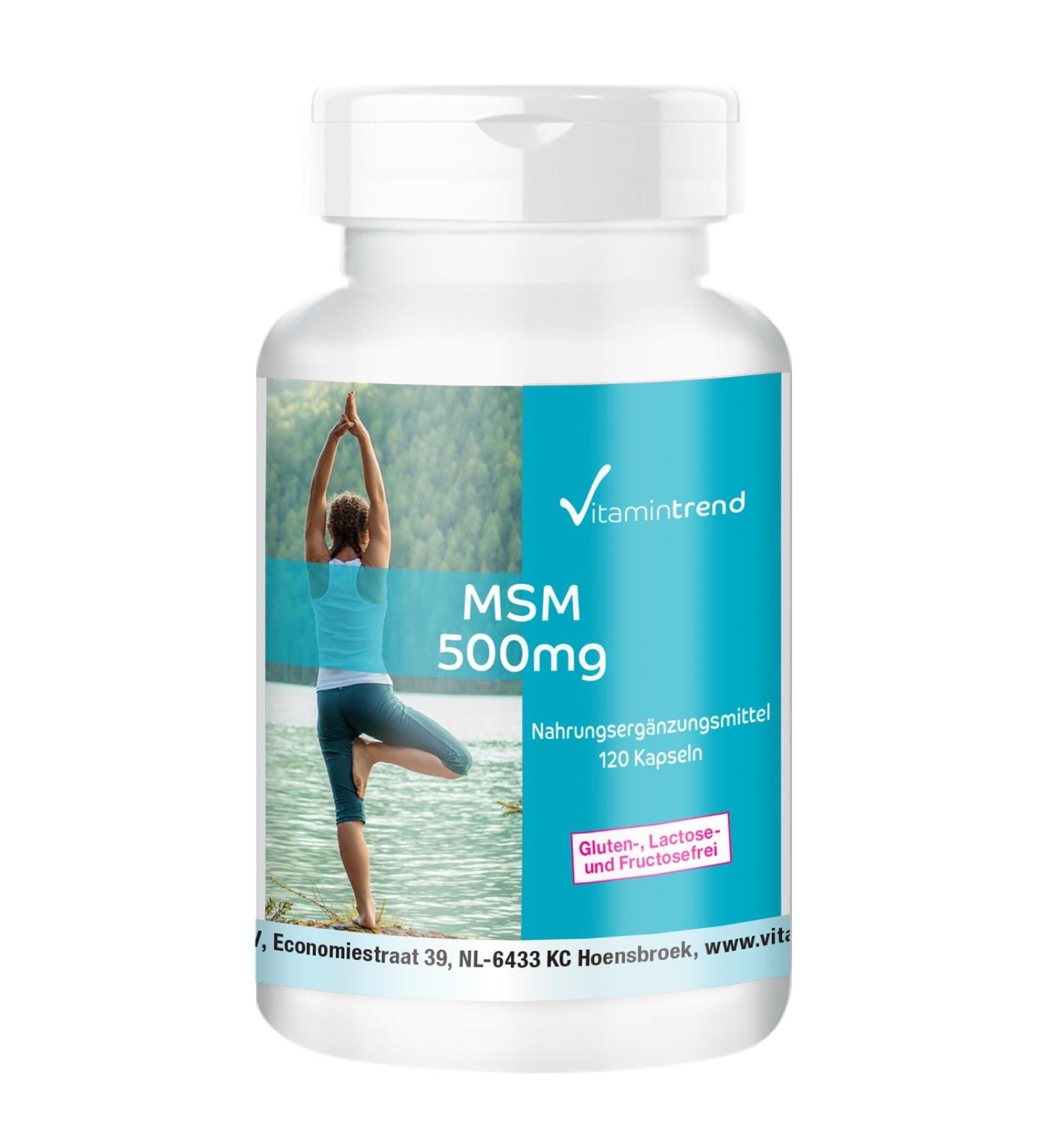 MSM 500 mg 120 capsules methylsulfonylmethane high dose vegan bioavailable supplements from Germany Vitamin trend - Buy Online on GoSupps.com