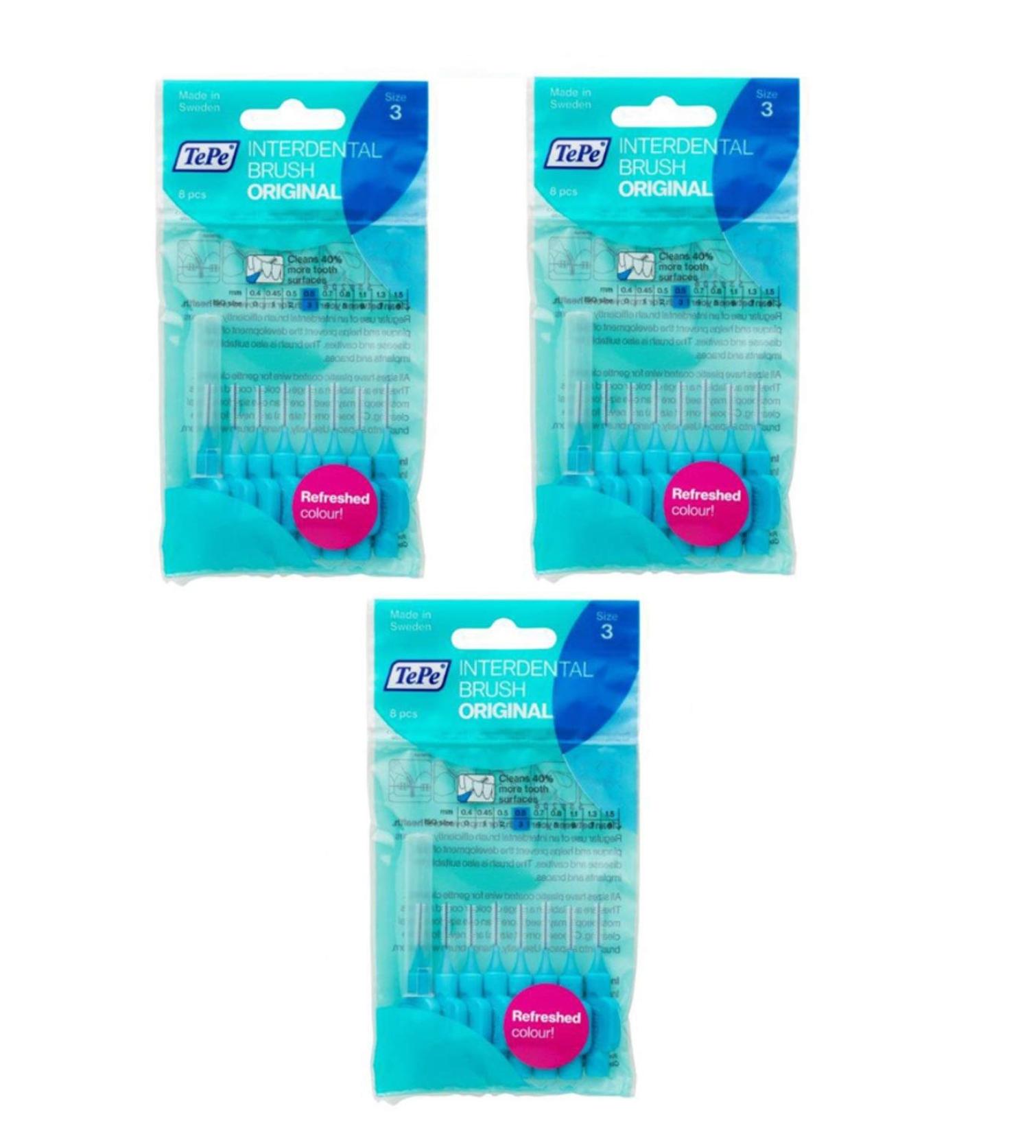 24 Tepe Interdental Brushes - X-Fine 0.6 mm Blue for Effective Oral Hygiene - International Shipping Available - Buy Online on GoSupps.com