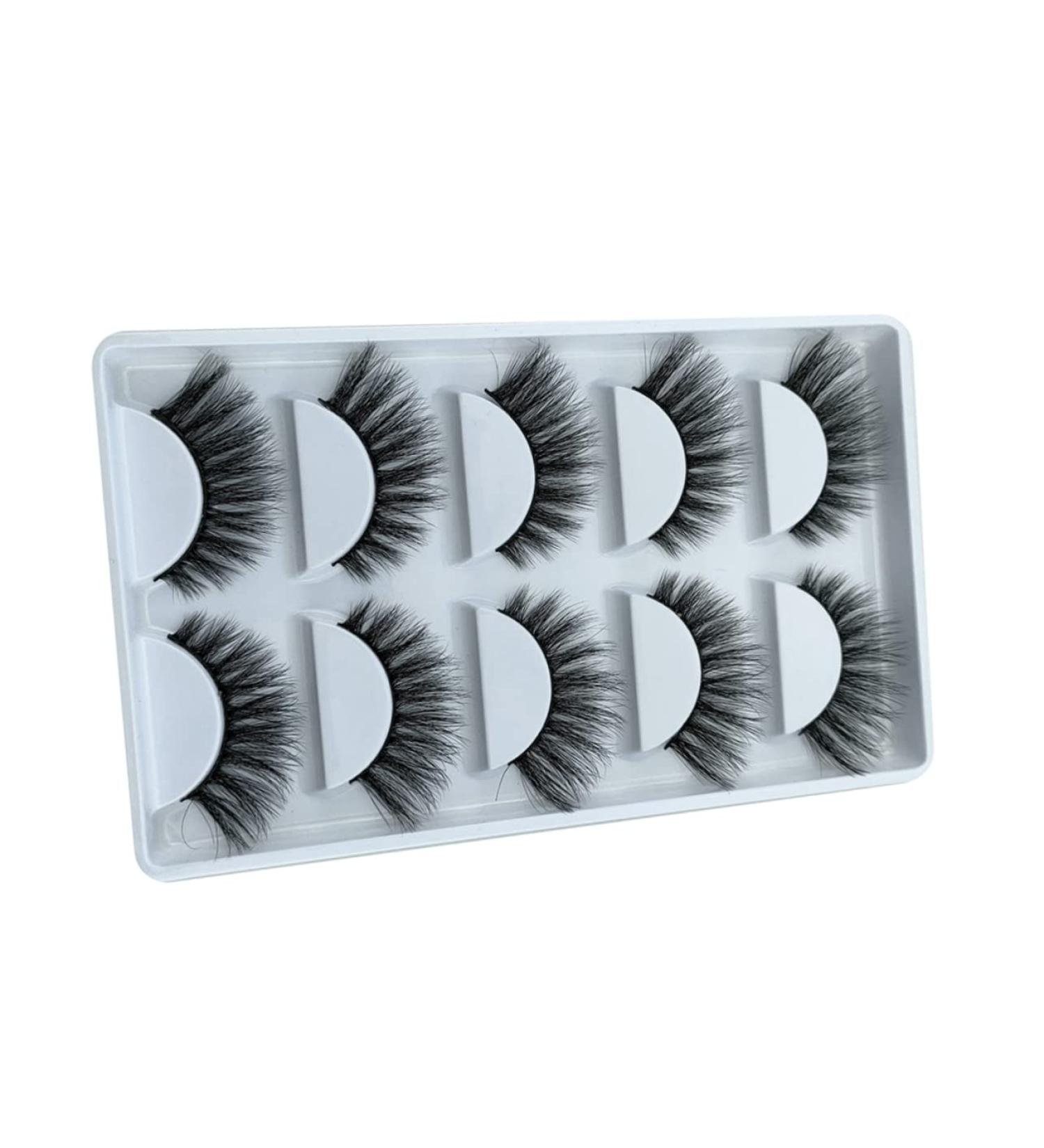 Beavorty False Eyelash 5 Pairs es false lashes fake makeup lashes self adhesive eyelashes natural look 3d false eyelashes lashes artificial eyelashes magnetic girl fiber - Buy Online on GoSupps.com