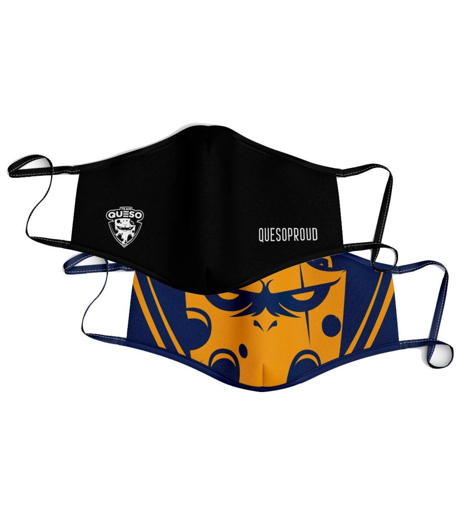 Team Queso Unisex Logo Masks - Black & Blue - International Shipping Available - Buy Online on GoSupps.com