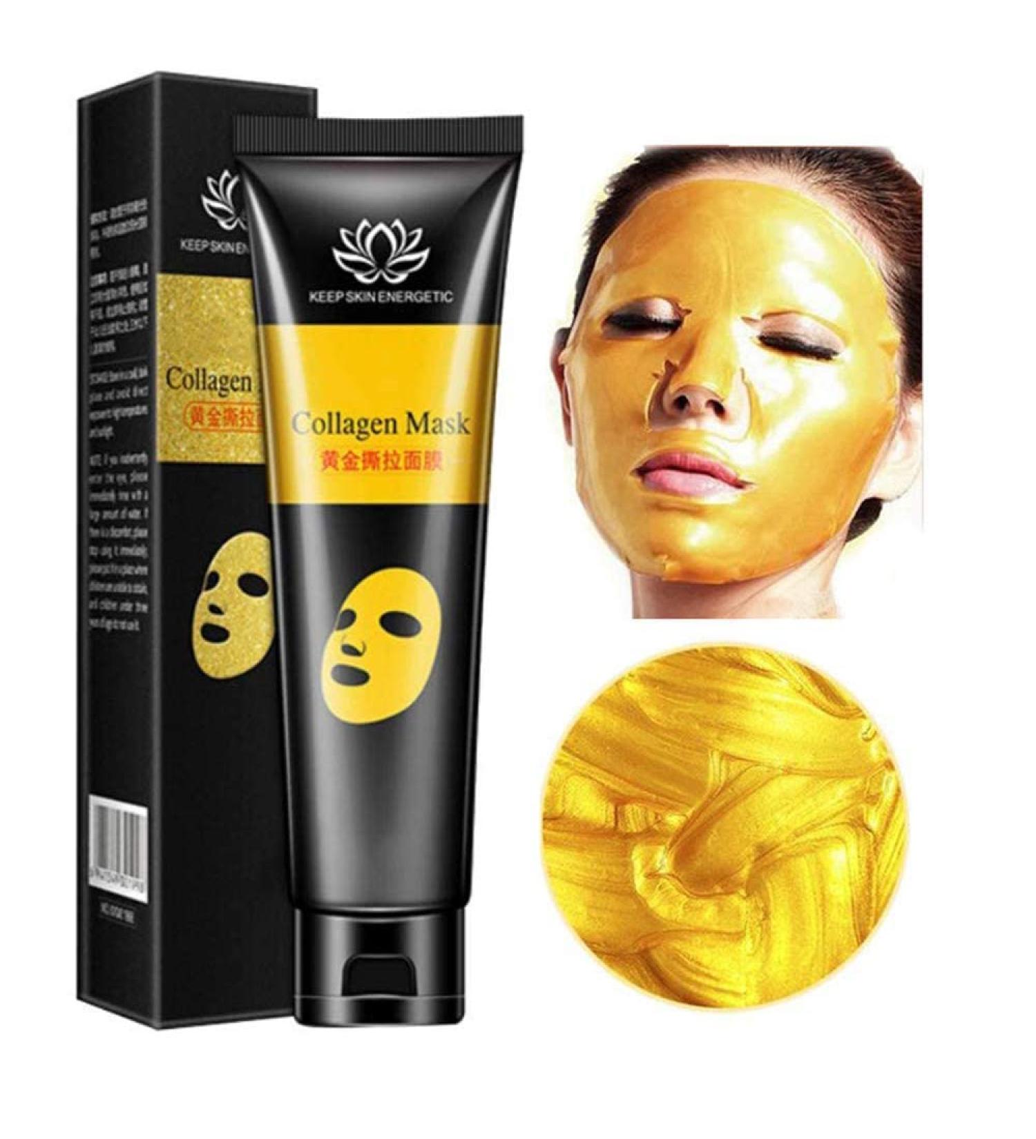 24K Gold Collagen Peel Off Mask - Anti-Wrinkle Blackhead Remover & Moisturizing Facial Treatment | 60g - Buy Online on GoSupps.com