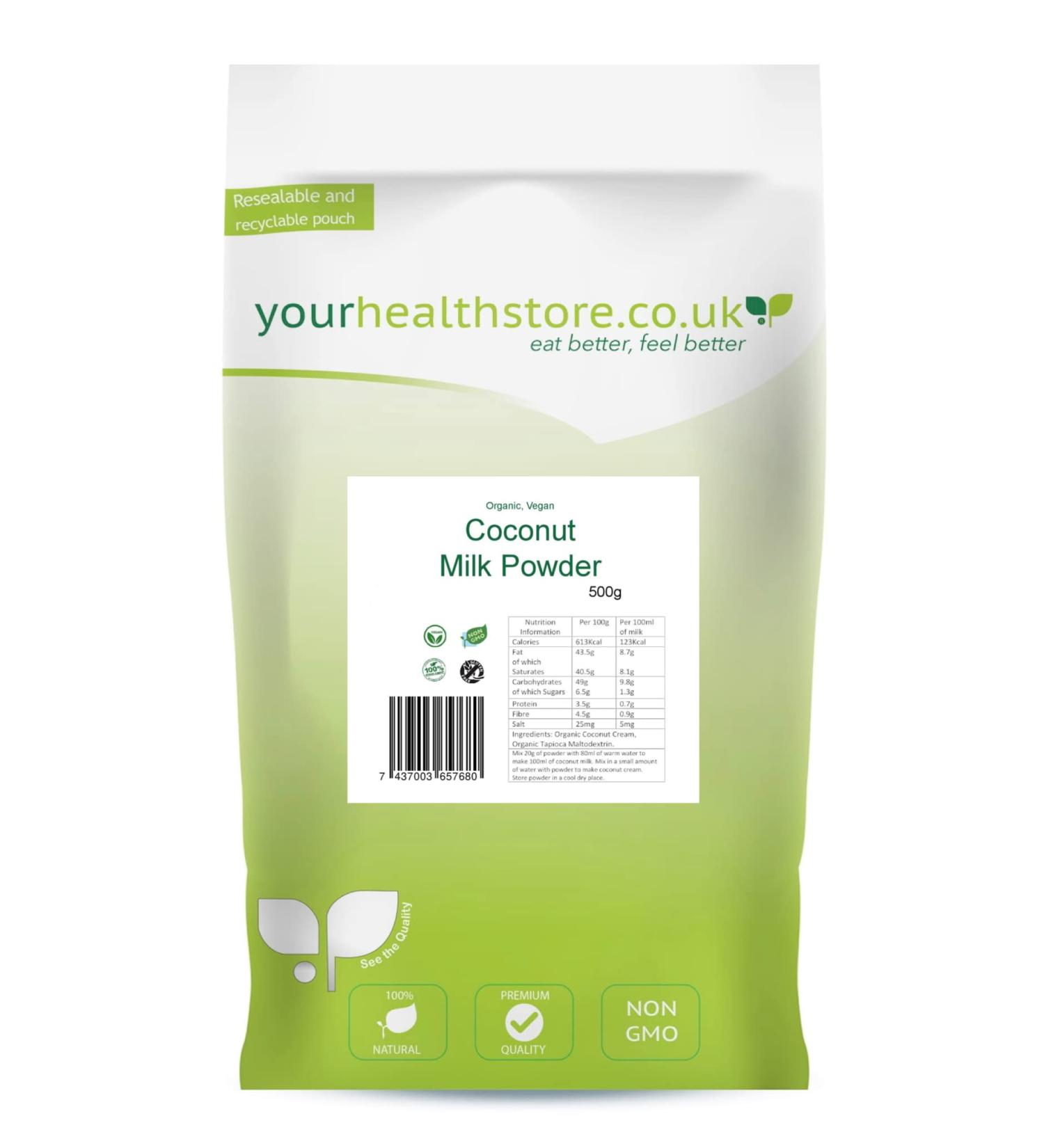 500g Vegan Coconut Milk Powder | Dairy & Gluten Free | Made in Sri Lanka | Recyclable Pouch - Buy Online on GoSupps.com