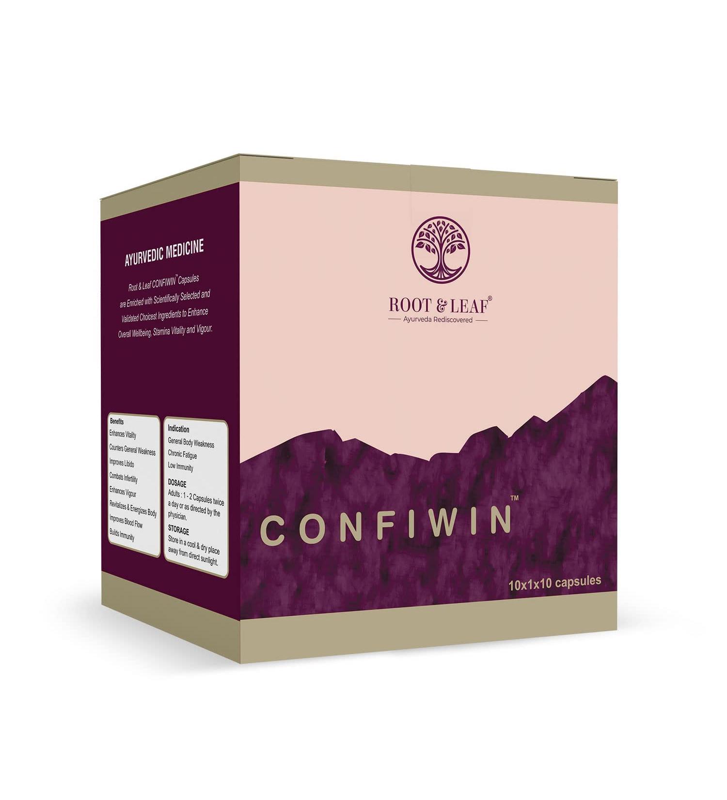 Root & Leaf Confiwin 10 Capsules - Improve Vitality and Vigour (Pack of 10)