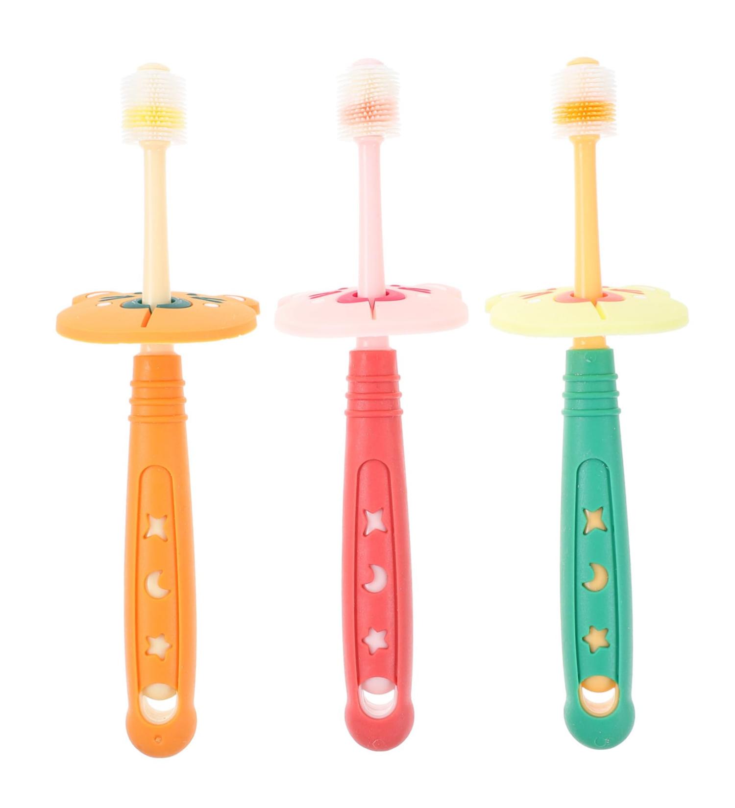 Magiclulu 3ST Oral Care Toothbrush for Babies - Silicone Cleaning Brush for Toddler Teeth - Nano Material Safety - Buy Online on GoSupps.com