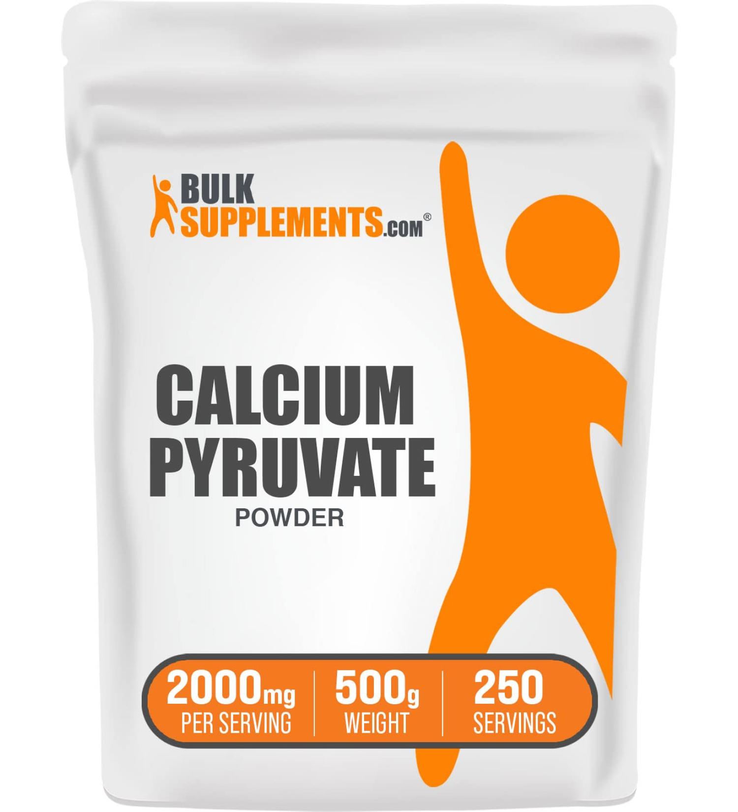 Calcium Pyruvate Powder Supplement - 2000mg per Serving - 500g (1.1 lbs) - BulkSupplements.com - Buy Online on GoSupps.com