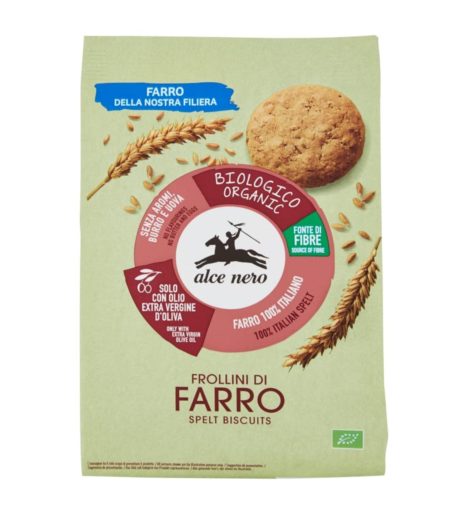  Alce Nero Alce Nero Frollini di Farro Organic Spelt Cookies with Extra Virgin Olive Oil 300 g Set of 6 - Buy Online on GoSupps.com