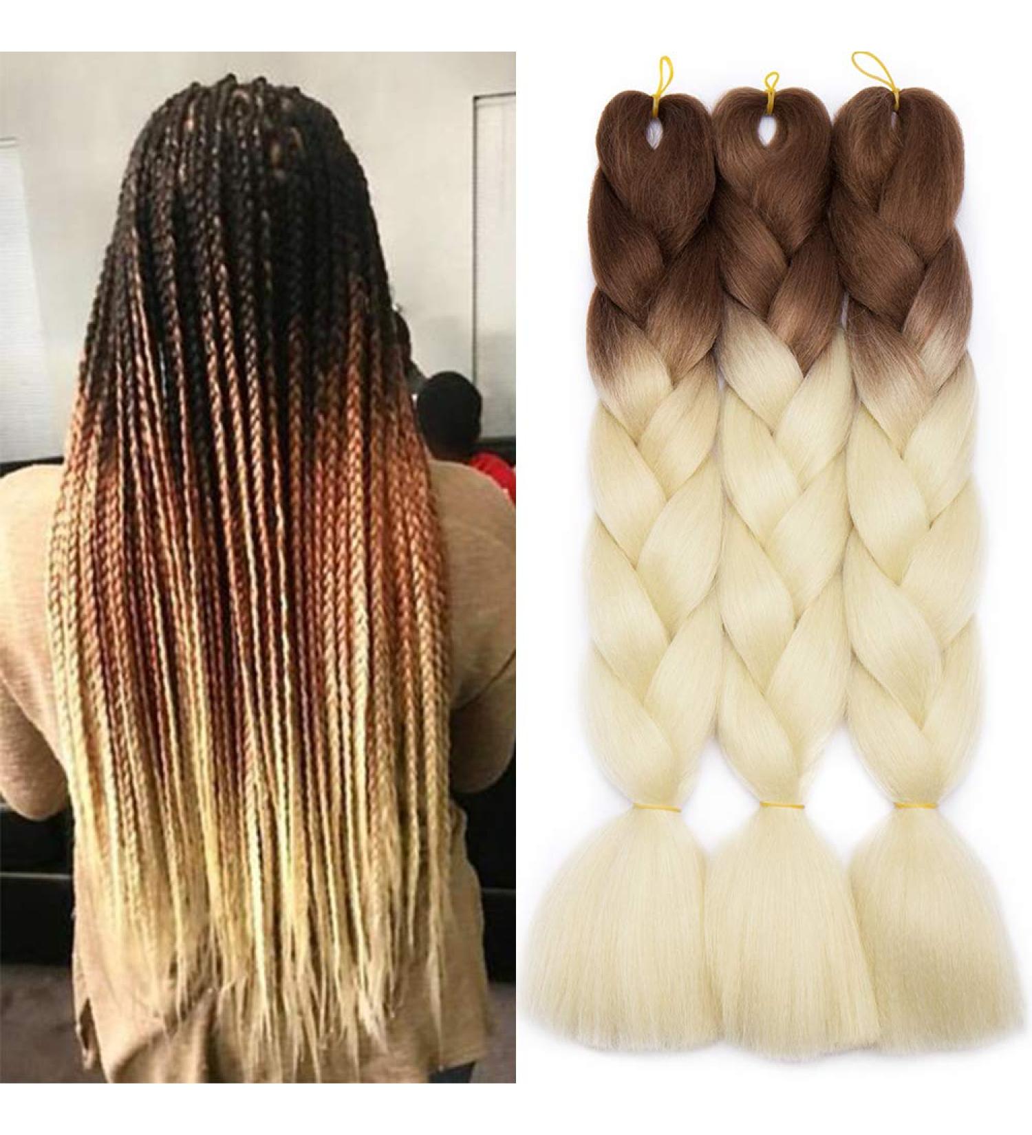 Buy Tess Braids Extensions - Brown 60 cm 3 Pack Jumbo Kanecalon Hair Braids for Box Braids Ombre 100g/bundle - Shop Internationally! - Buy Online on GoSupps.com