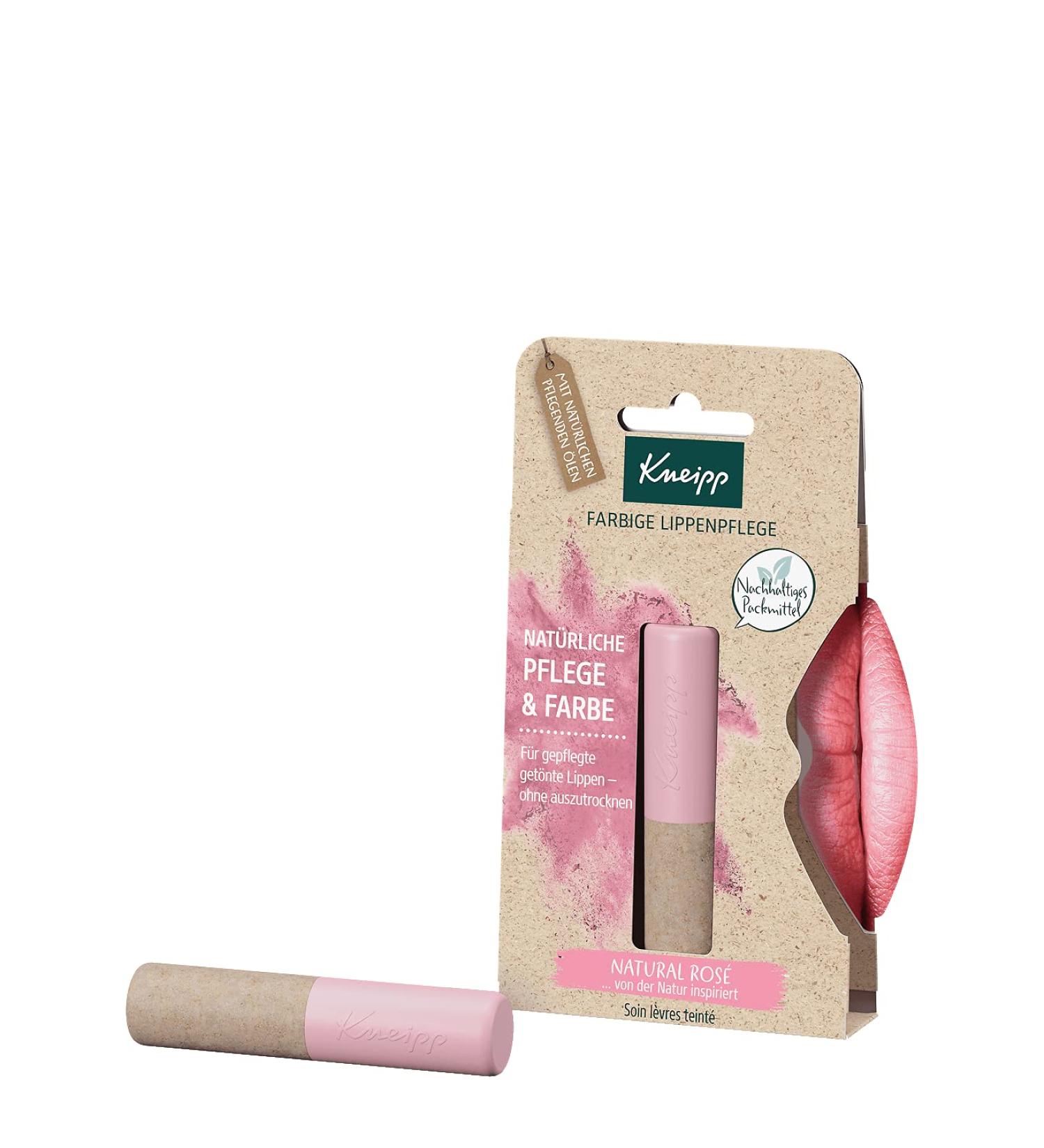 Kneipp Coloured Lip Care Natural Ros - Tinted Lip Balm for Nourished Lips | 3.5g | International Shipping - Buy Online on GoSupps.com