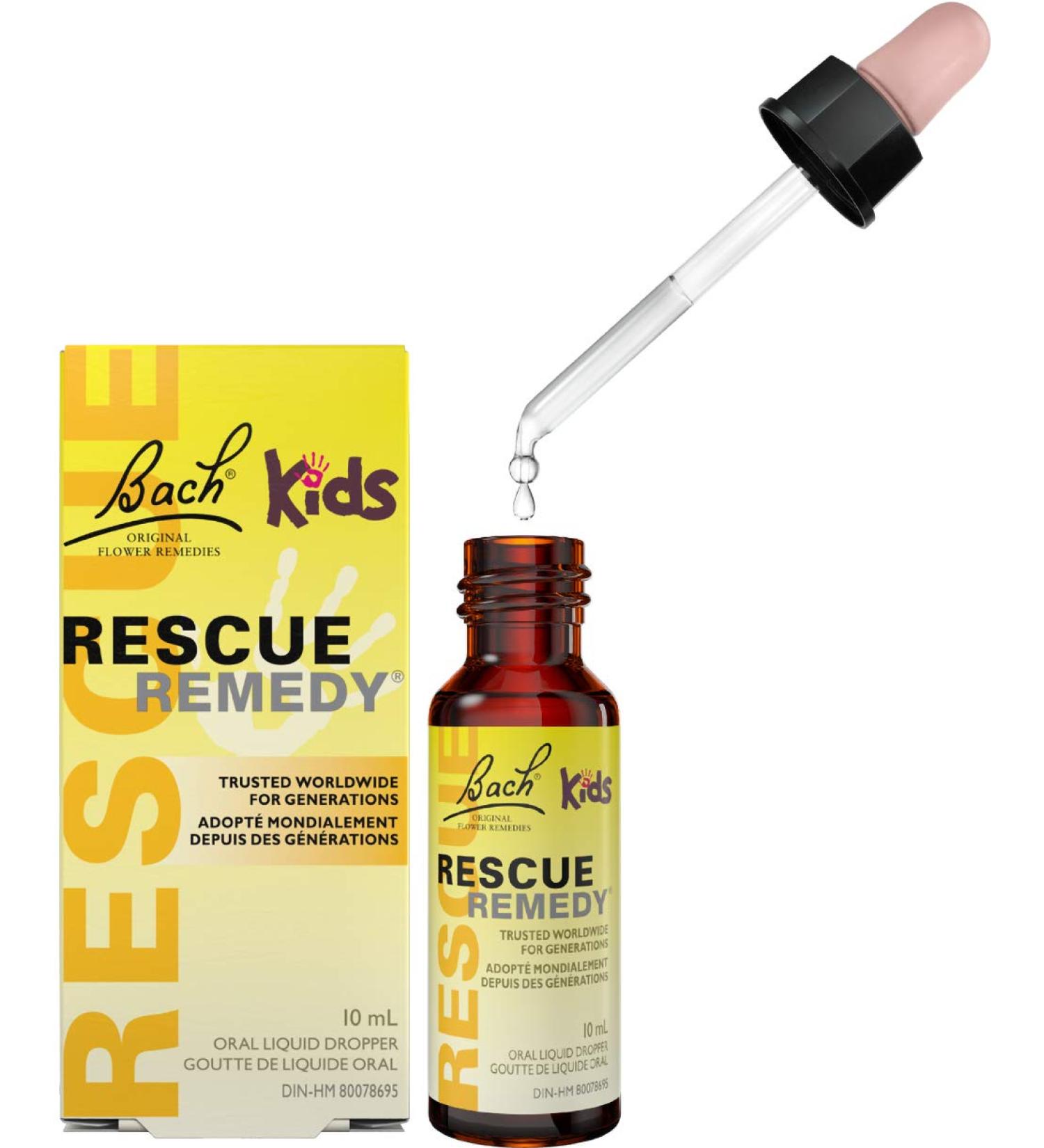 Bach RESCUE REMEDY KIDS Dropper 10mL Natural Flower Essence Vegan Gluten and Sugar-Free - Buy Online on GoSupps.com