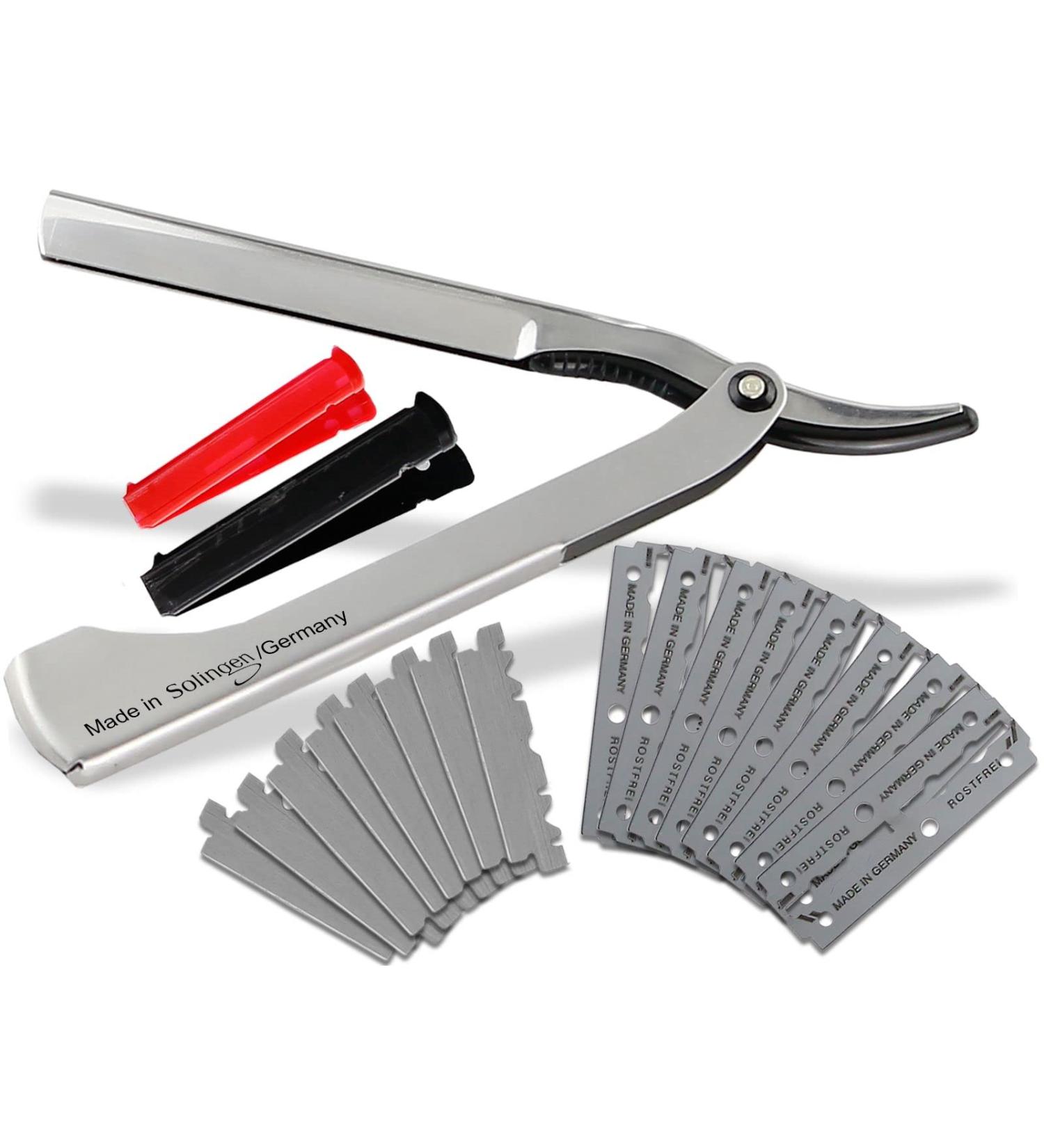 Soling Razor Set for Men - German-Made Beard Care Knife with Changeable Blades | Perfect Wet Shave - Silver - Buy Online on GoSupps.com