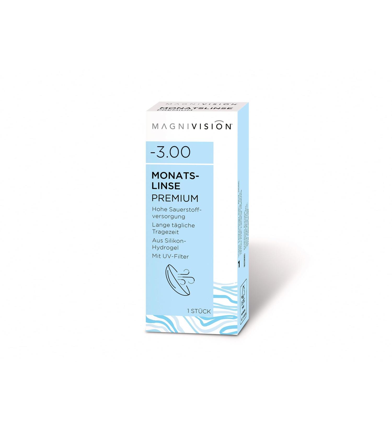 Magnivision Premium Monthly Contact Lenses -5.00 Dpt | Soft Silicone-Hydrogel with UV Protection | Preservative-Free Long Wear Comfort - Buy Online on GoSupps.com