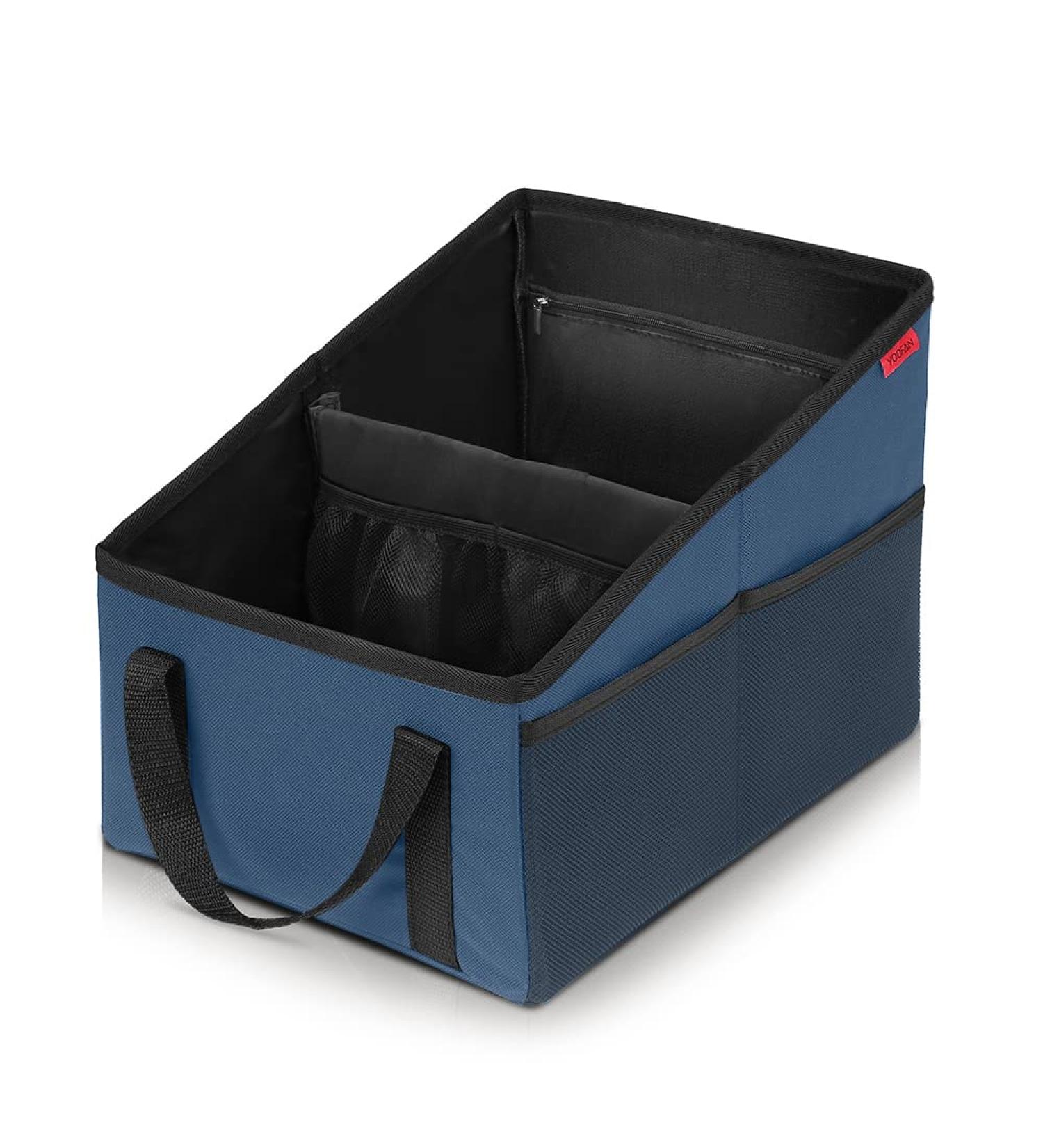 YOOFAN Car Organizer - Durable Oxford Kids Front Seat Storage with 4 Cup Holders, Blue - Buy Online on GoSupps.com