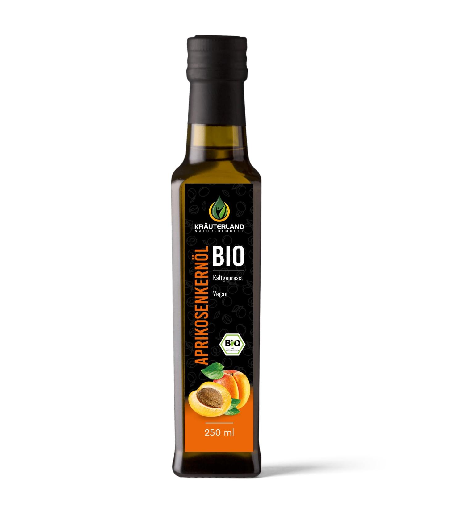 Herbal Land Bio Apricot Kernel Oil 250ml - Cold-Pressed Natural Cooking & Baking Oil | Premium Skin & Hair Cosmetics - Buy Online on GoSupps.com