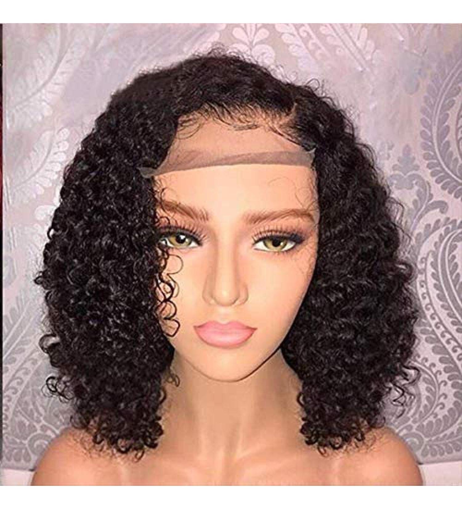 BGHJUE Wig Ms Front Lace Synthetic Short Curly Wig Set Wigs
