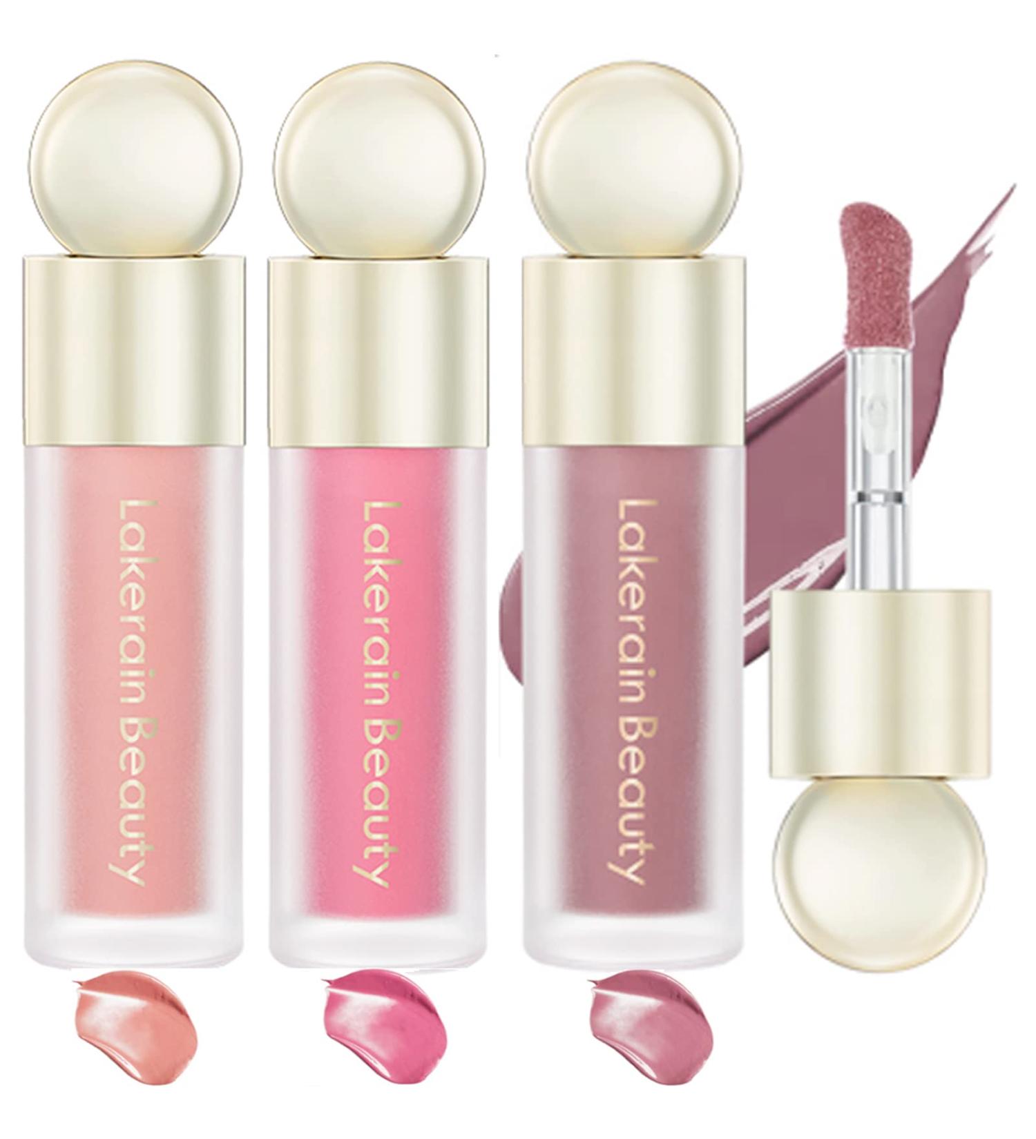 3-Piece Liquid Blush Kit - Velvet Lightweight Waterproof Makeup for Cheek, Eye, Lips - Buy Online on GoSupps.com