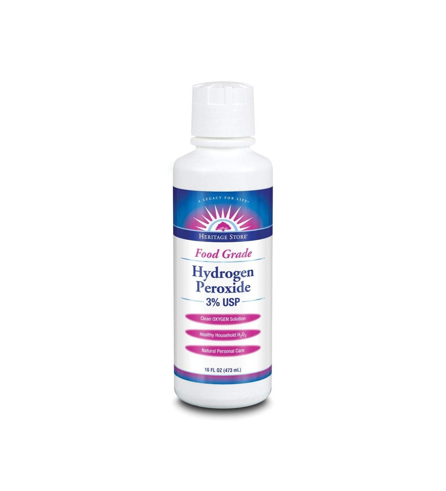 HERITAGE STORE Hydrogen Peroxide 3% Liquid Unscented (Btl-Plastic) | 16oz
