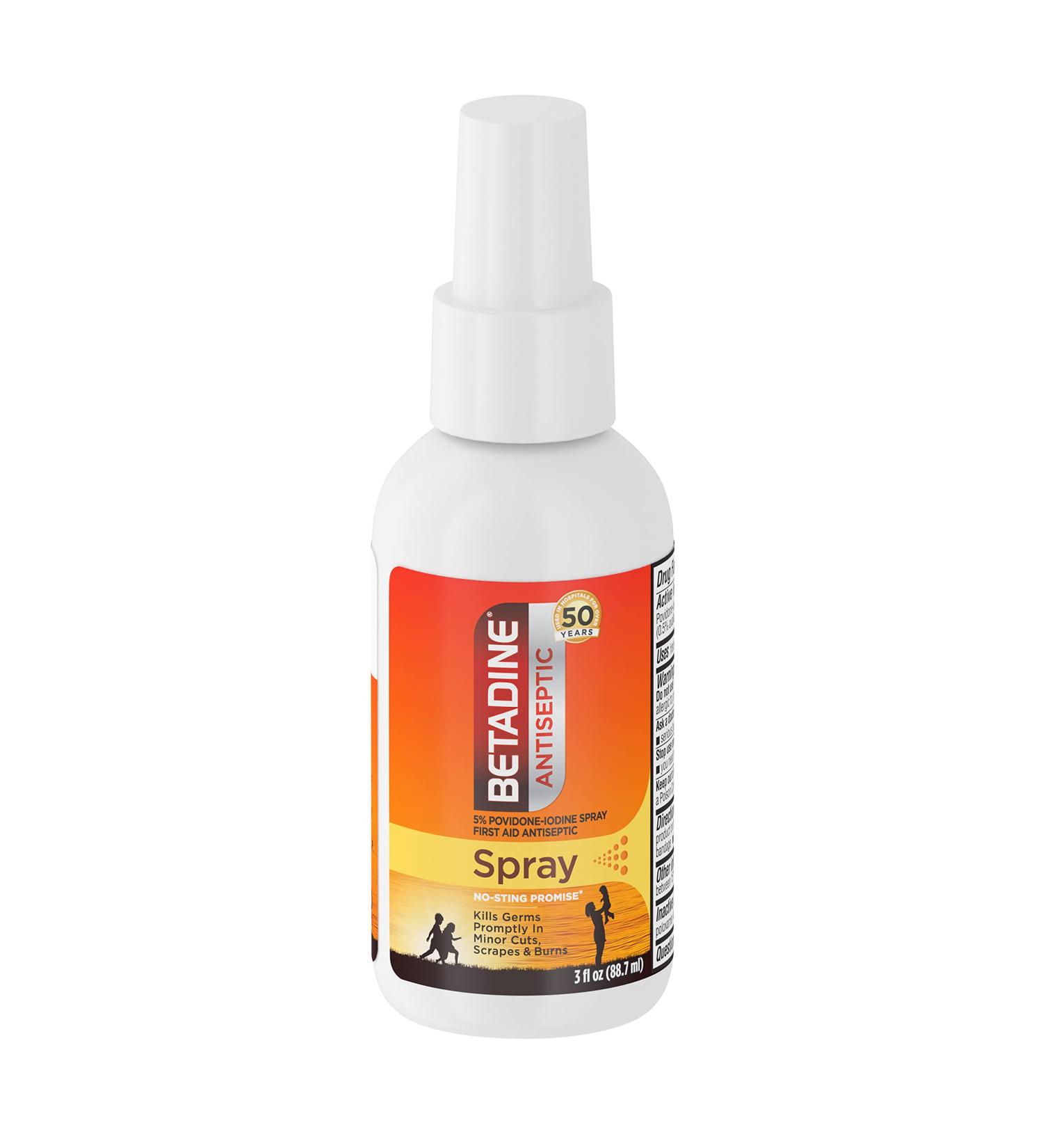 Betadine First Aid Spray 3 oz - Povidone Iodine Antiseptic - No-Sting Formula - Packaging May Vary - Buy Online on GoSupps.com