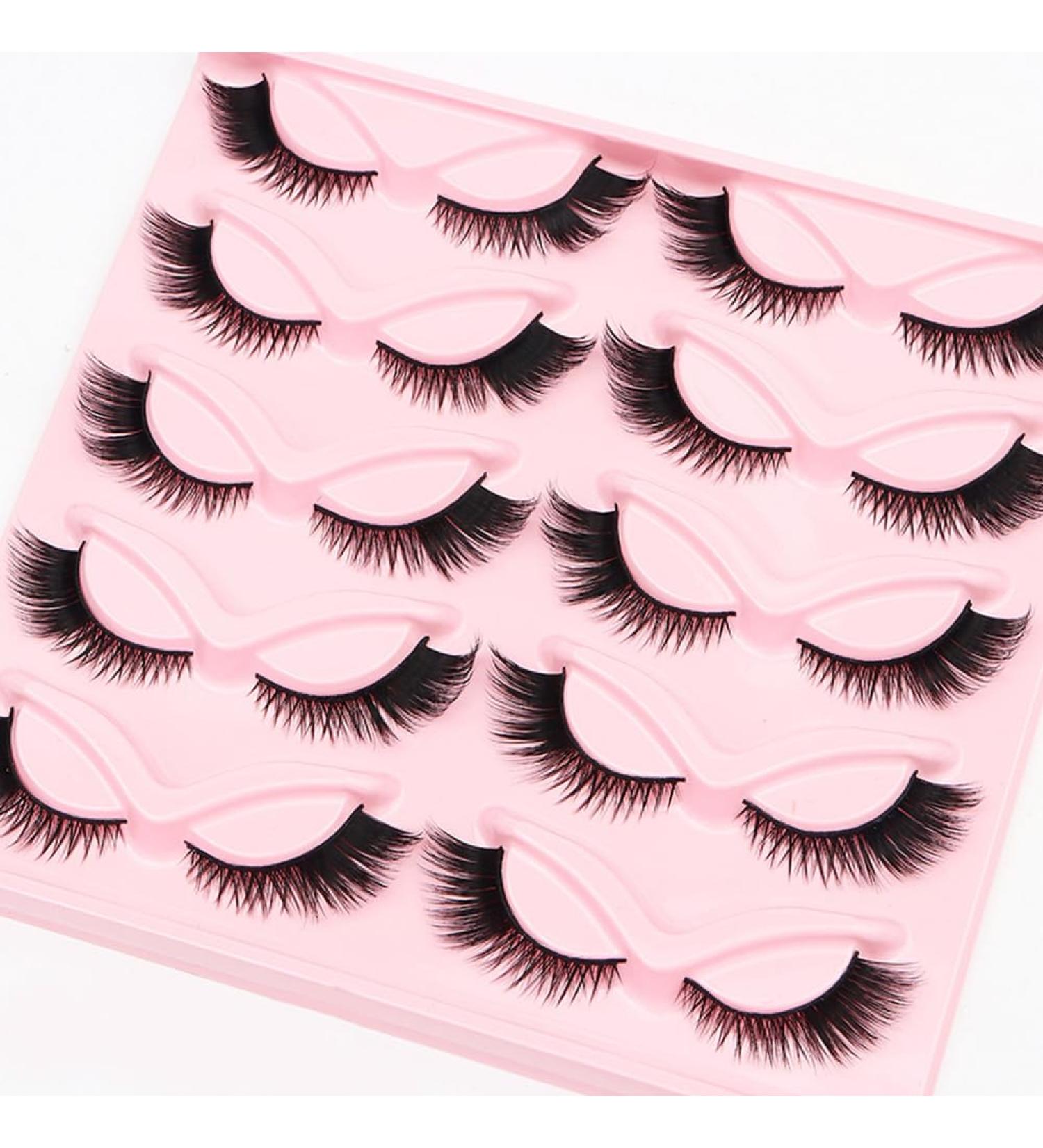 Modonghua False Eyelashes 10pair Cat Eye Lashes Natural Look Fluffy Eye Lashes Eyelashes for Makeup Strip False Lashes Fox Eye Lashes(size:1.4cm) - Buy Online on GoSupps.com