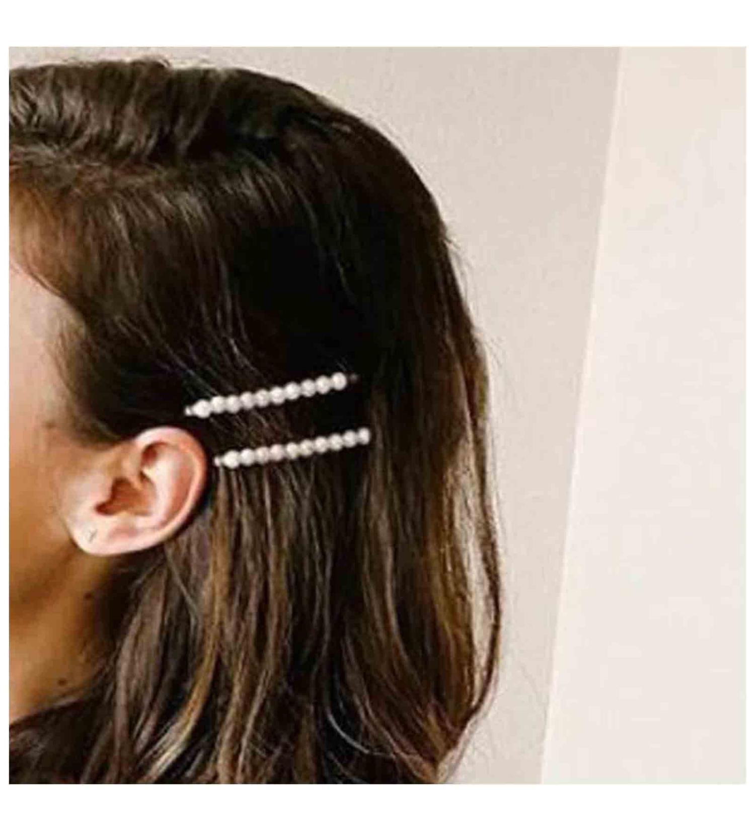 Yheakne Vintage Pearl Hair Clips - Retro French Bobby Pins & Decorative Hair Accessories for Women & Girls - 2 Pack (Silver) - Buy Online on GoSupps.com