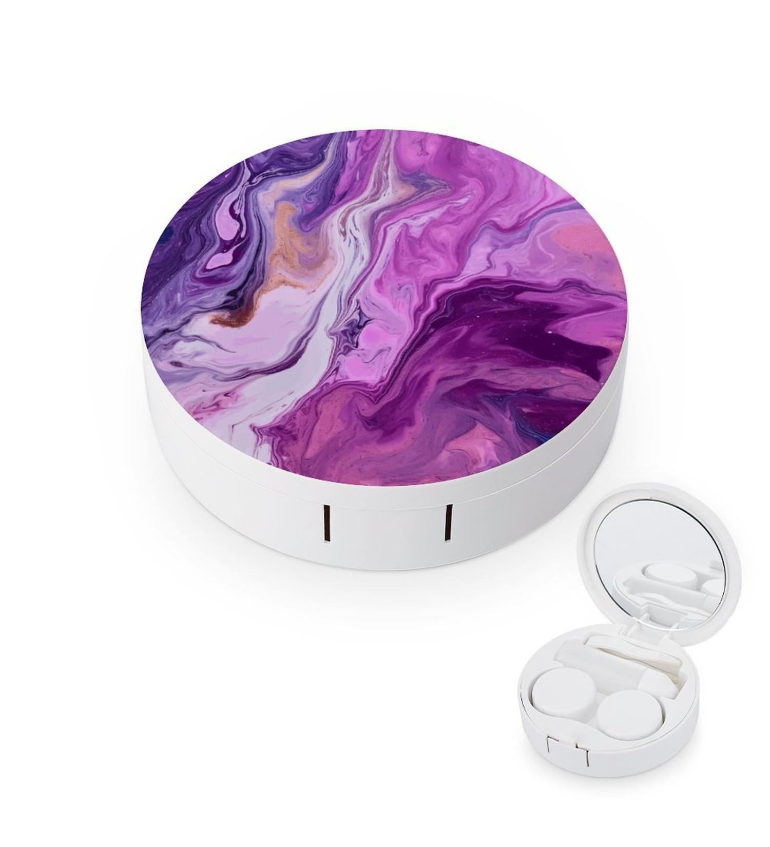 Buy Stylish Marble Purple Contact Lens Case - Travel-Friendly Lens Care Box - Buy Online on GoSupps.com