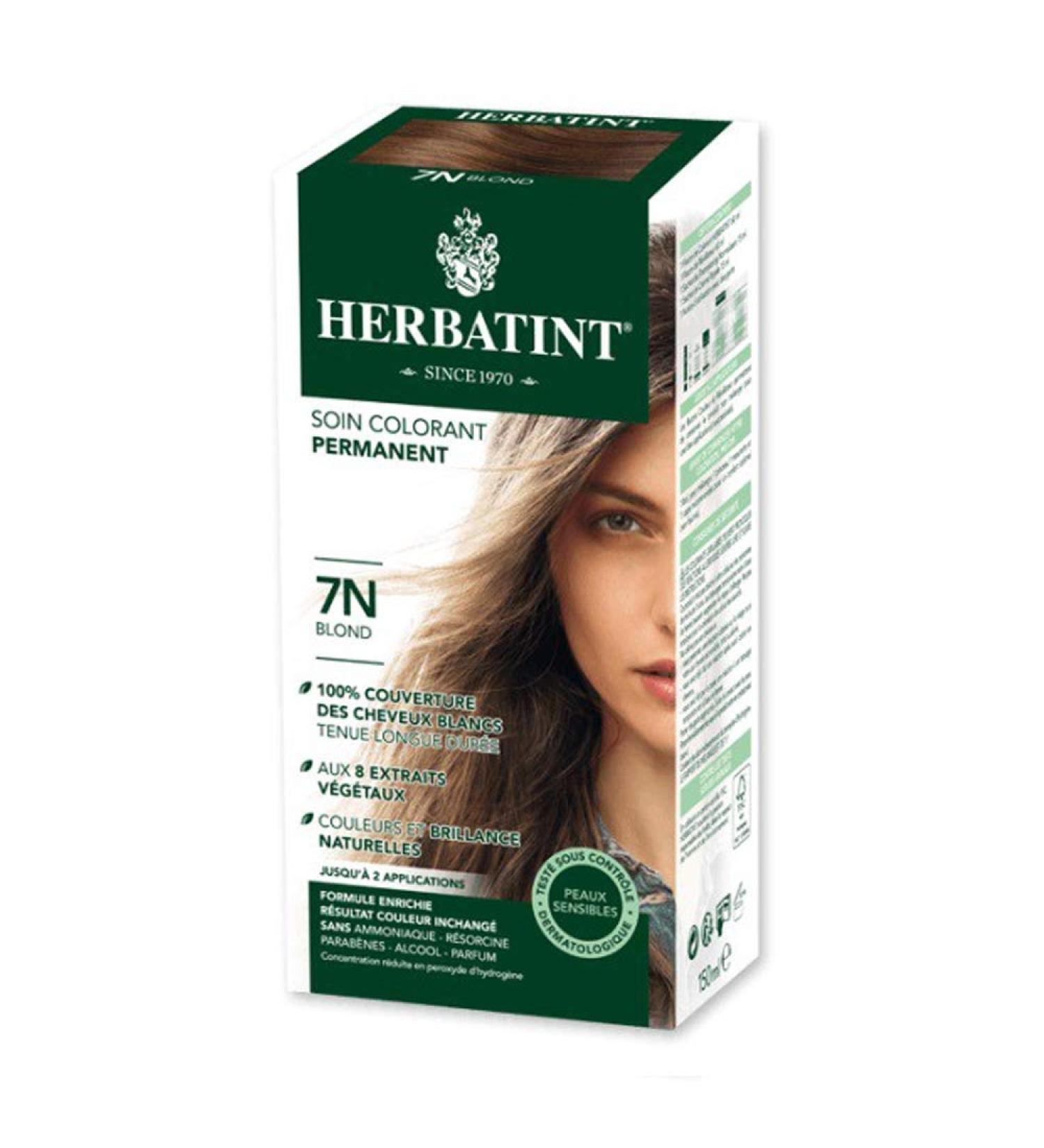 Herbatint Permanent Coloring Care With 8 Plant Extracts 150 ml - 7N Blond