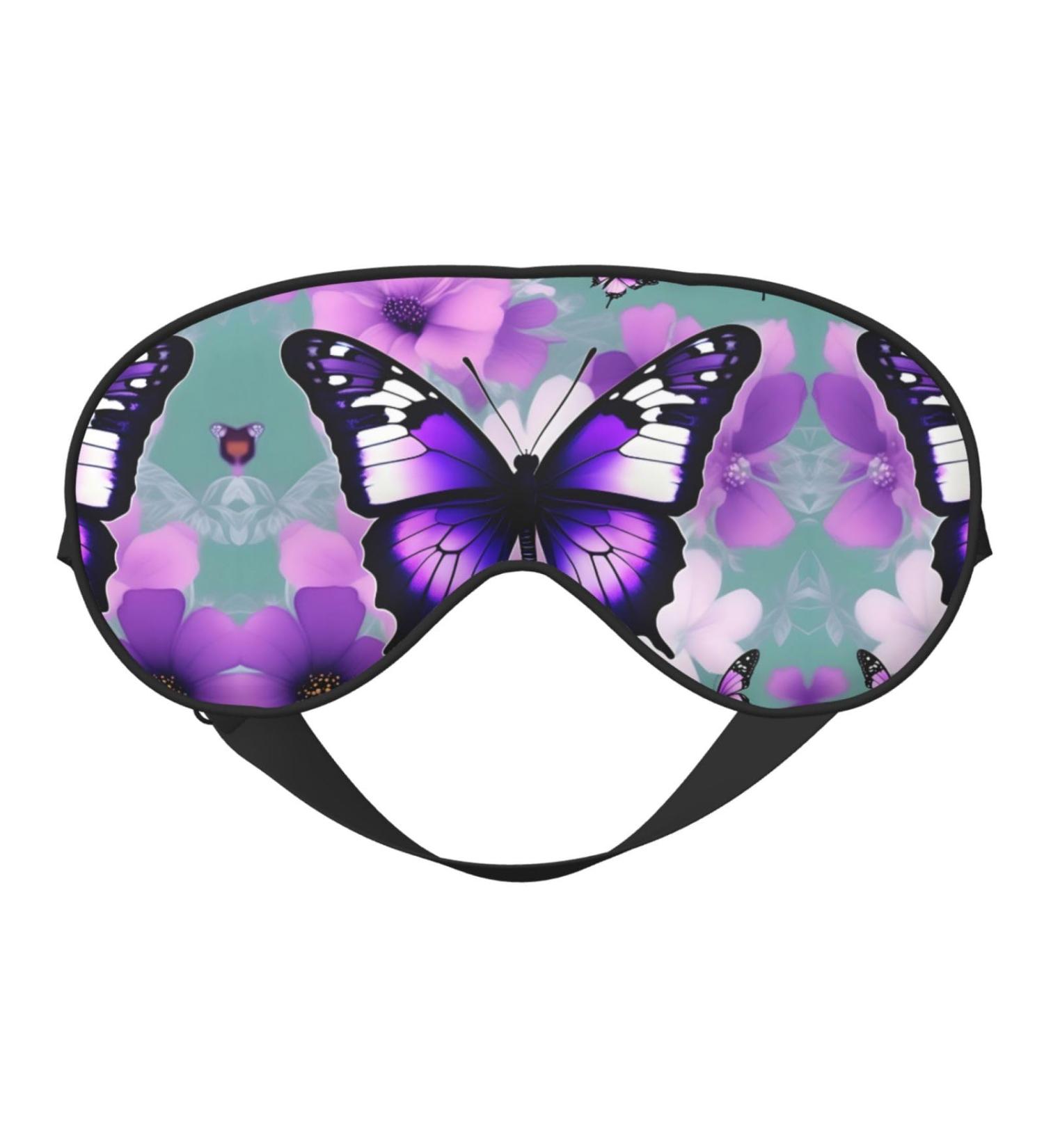 Purple Butterfly Double-Sided Sleep Eye Mask | Comfort Soft Blindfold with Adjustable Strap | Light Blocking for Perfect Rest - Buy Online on GoSupps.com
