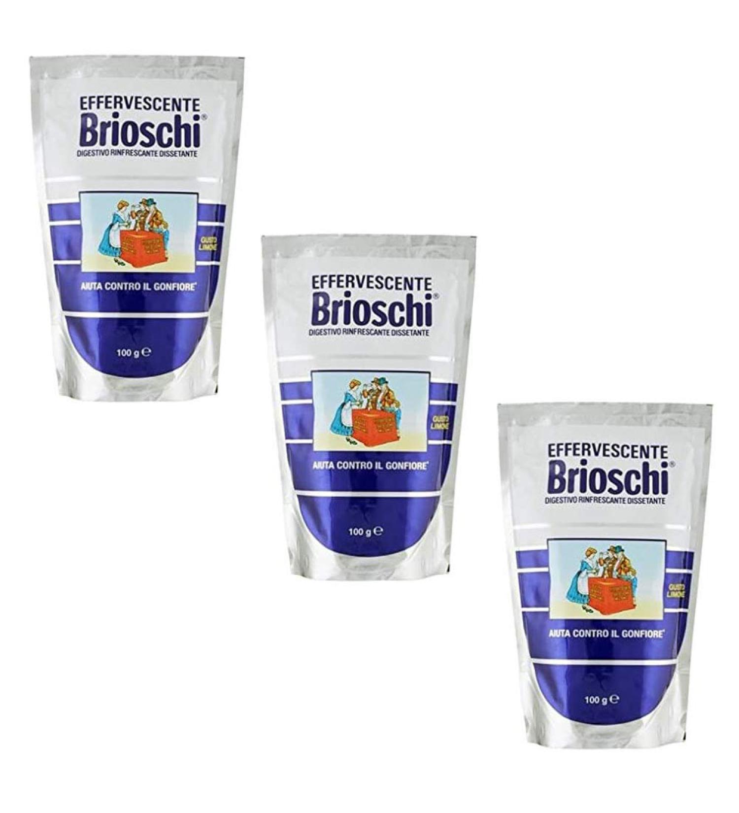 3x brioschi lime refreshing digestive dissolving with lemon flavour 100 g