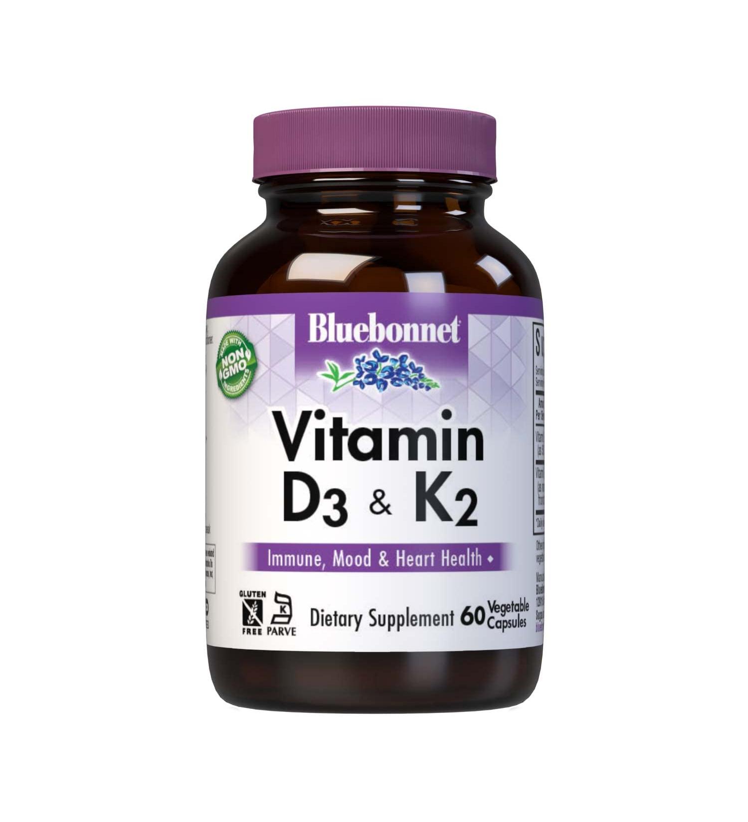 Bluebonnet Nutrition Vitamin D3 & K2 â€“ 60 Veggie Capsules for Immune Support & Bone Health - Buy Online on GoSupps.com