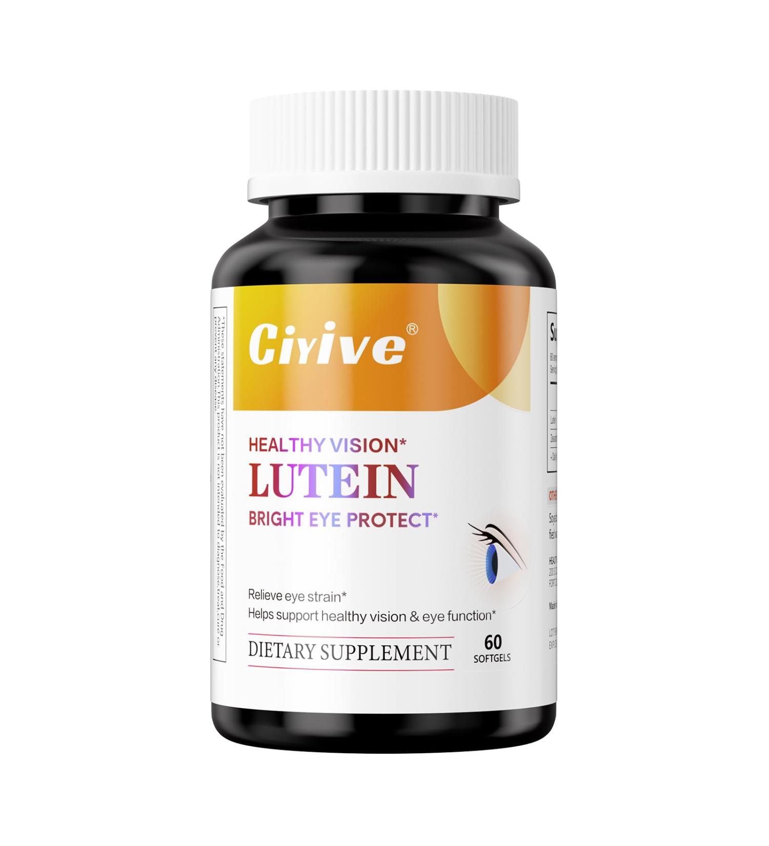 Ciyive Lutein and Zeaxanthin Vitamin Dietary Fiber Supplement - Non-GMO and Gluten-Free - 60 Tablets - Buy Online on GoSupps.com