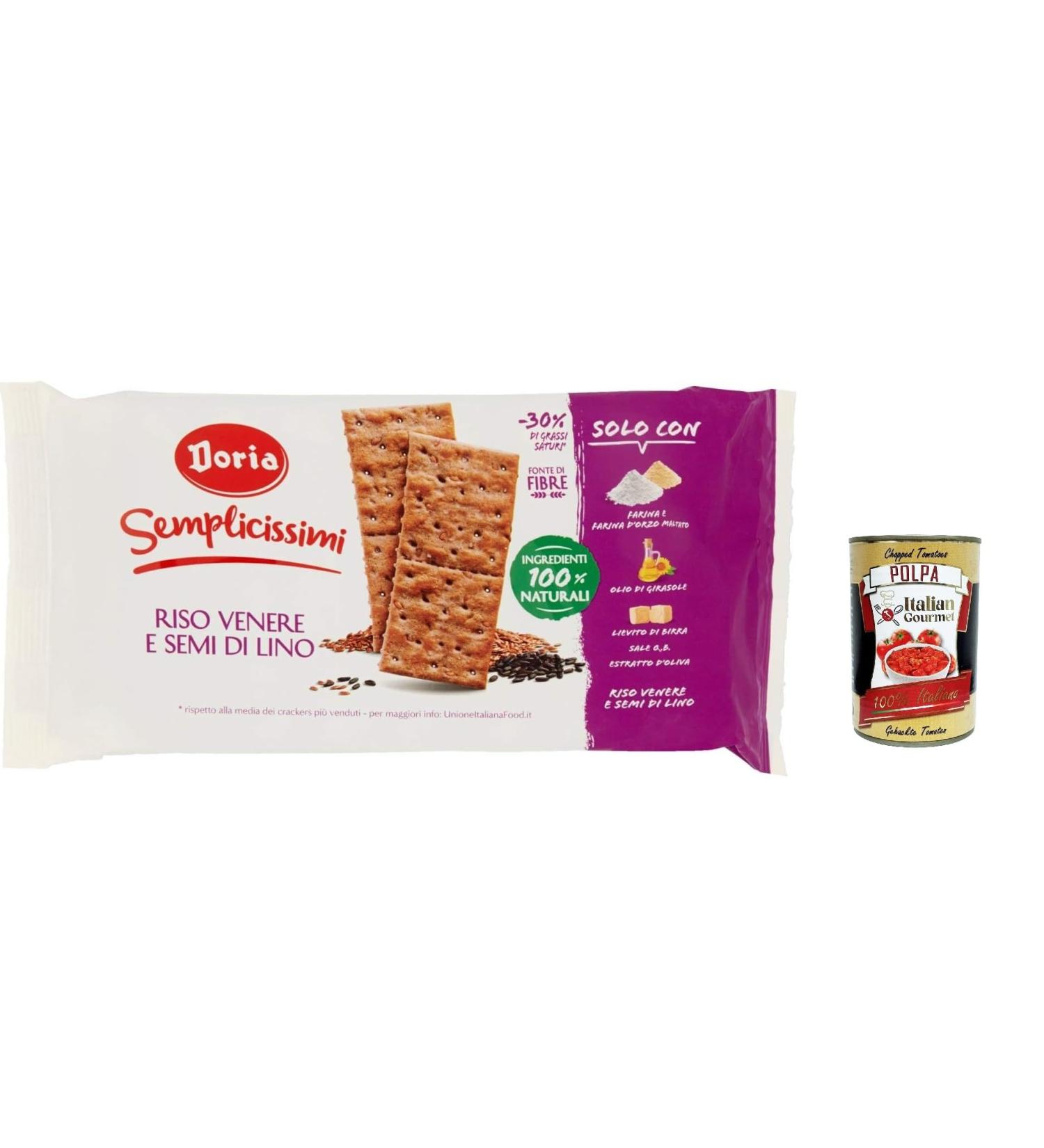  Italian Gourmet E.R. Doria Semplicissimi Black Rice and Flax Seeds Cracker Black Rice & Flax Seed 245 + Italian Pulp Gourmet Pulp 400 g (Pack of 12) - Buy Online on GoSupps.com