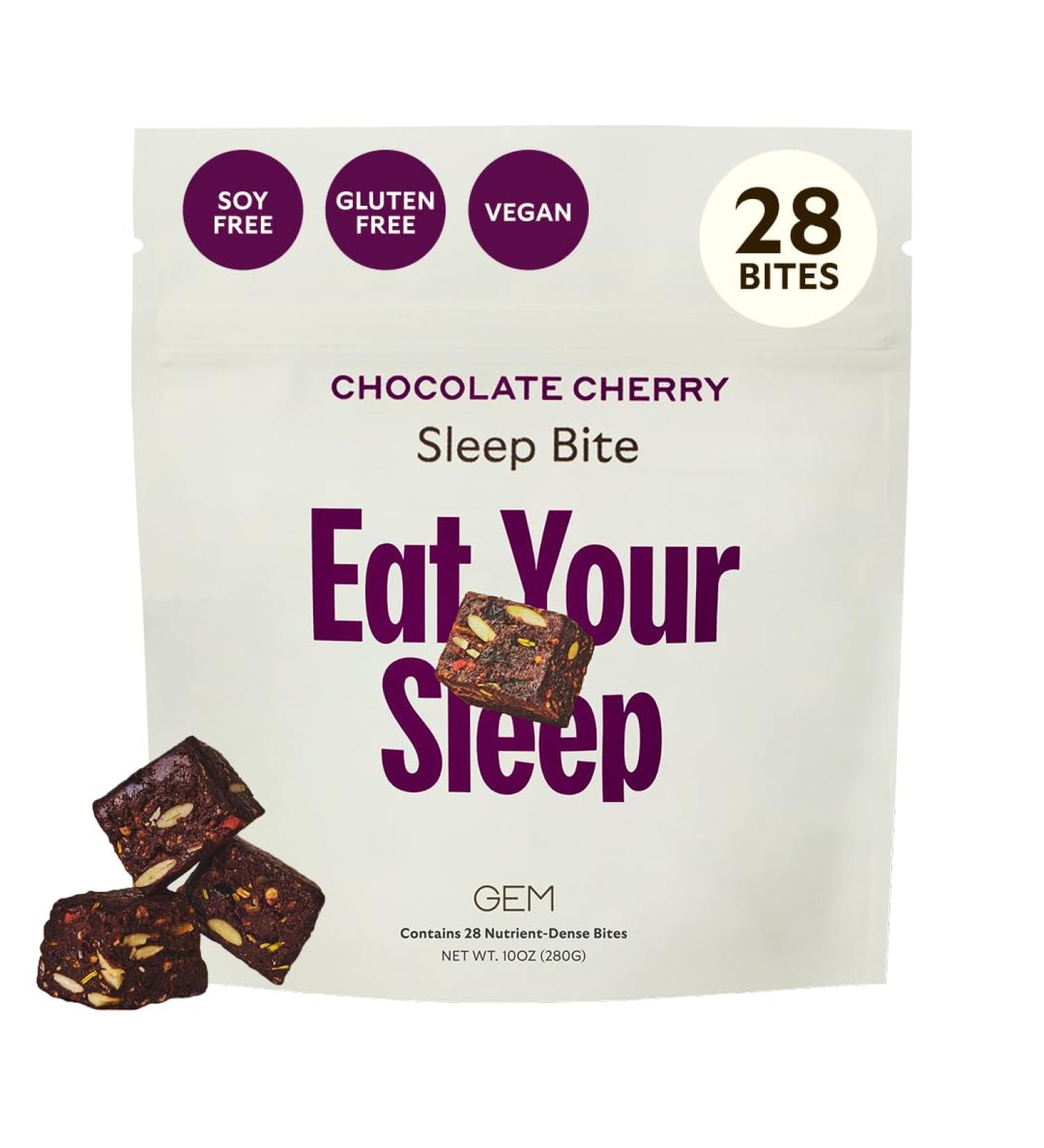 GEM Sleep Aid Nighttime Bite Melatonin Free L-Theanine Magnesium Valerian Root Extract | Vegan and Gluten Free | Earthy Chocolate Cherry (28 Pack) 28 Count (Pack of 1) - Buy Online on GoSupps.com