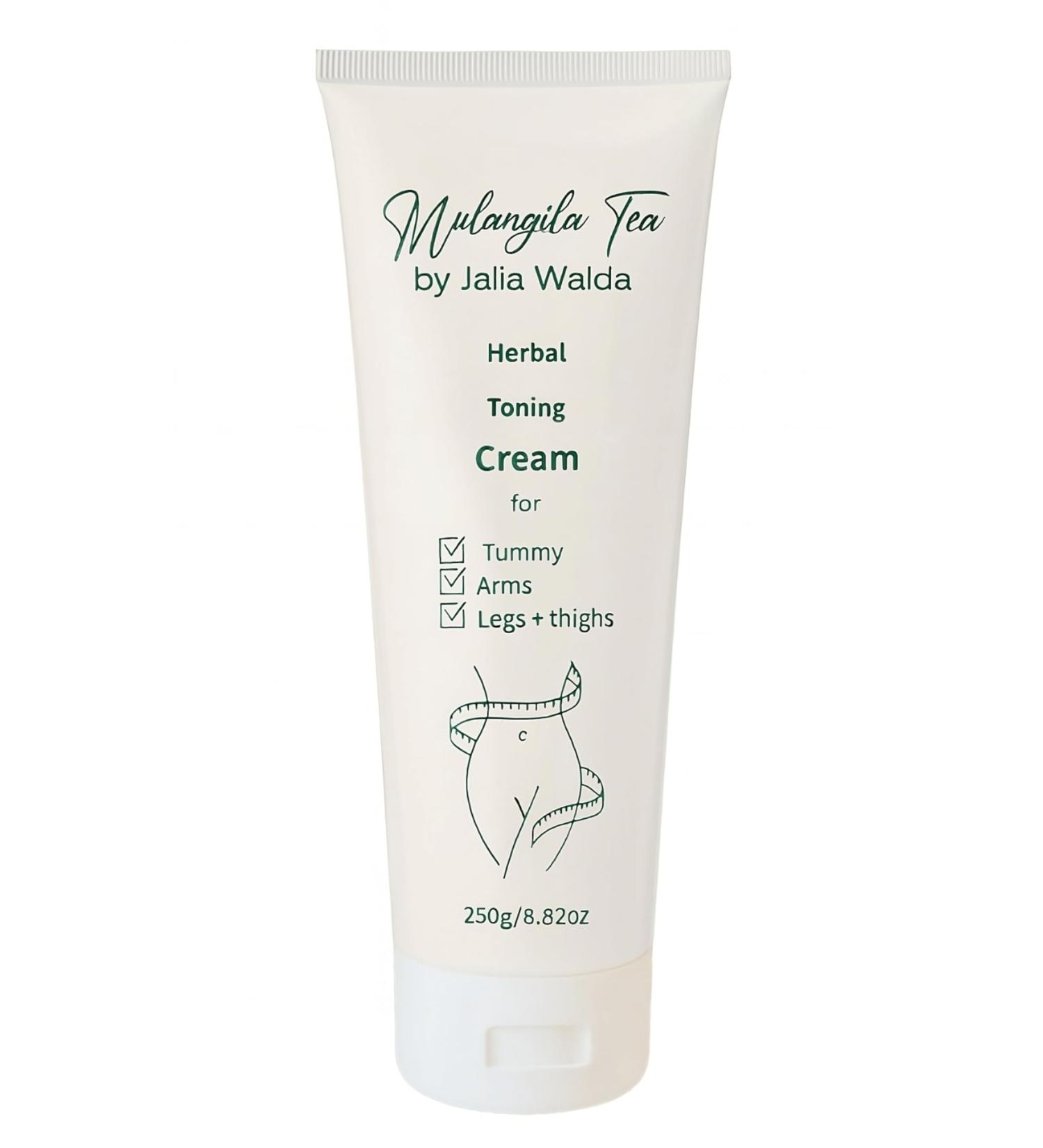 MULANGILA TEA Herbal Toning Cream 250g Natural Moisturizing Cream for Tummy Arms Legs & Thighs Skin-Nourishing Body Cream (Cream Only)
