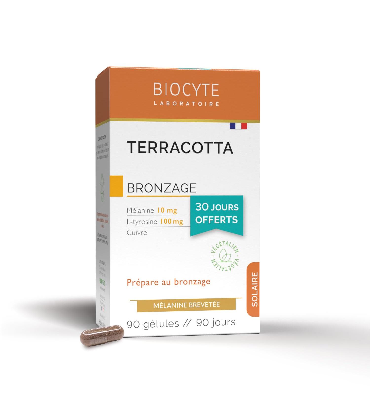 BIOCYTE Terracotta Tanning - Food Supplement - Melanin Copper L-Tyrosine - 90 Capsules - 90 Day Program - Buy Online on GoSupps.com