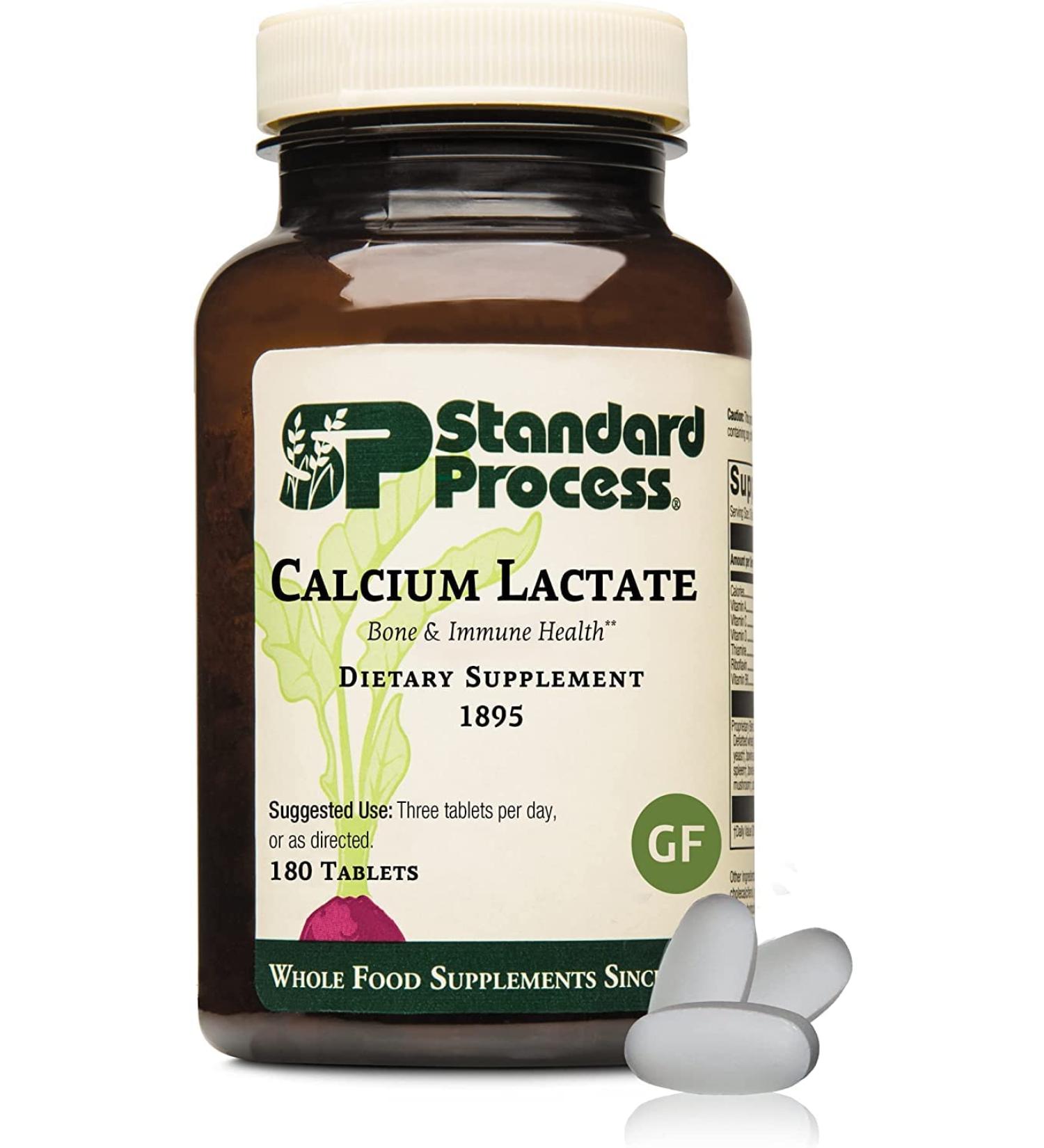 Standard Process Calcium Lactate - Immune Support & Bone Strength Supplement - 180 Tablets - Buy Online on GoSupps.com