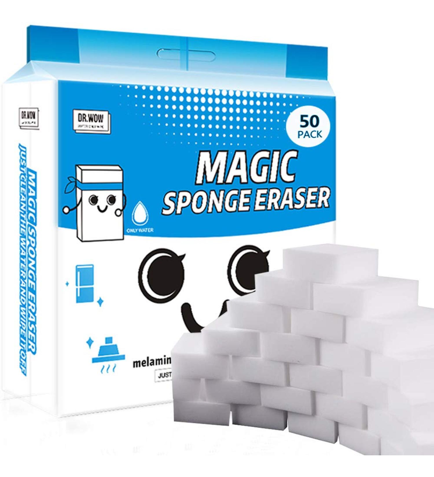 Dr.WOW Magic Sponge Eraser 50 Pcs/lot Multi-Functional Melamine Foam Cleaner 100x70x30mm - Buy Online on GoSupps.com