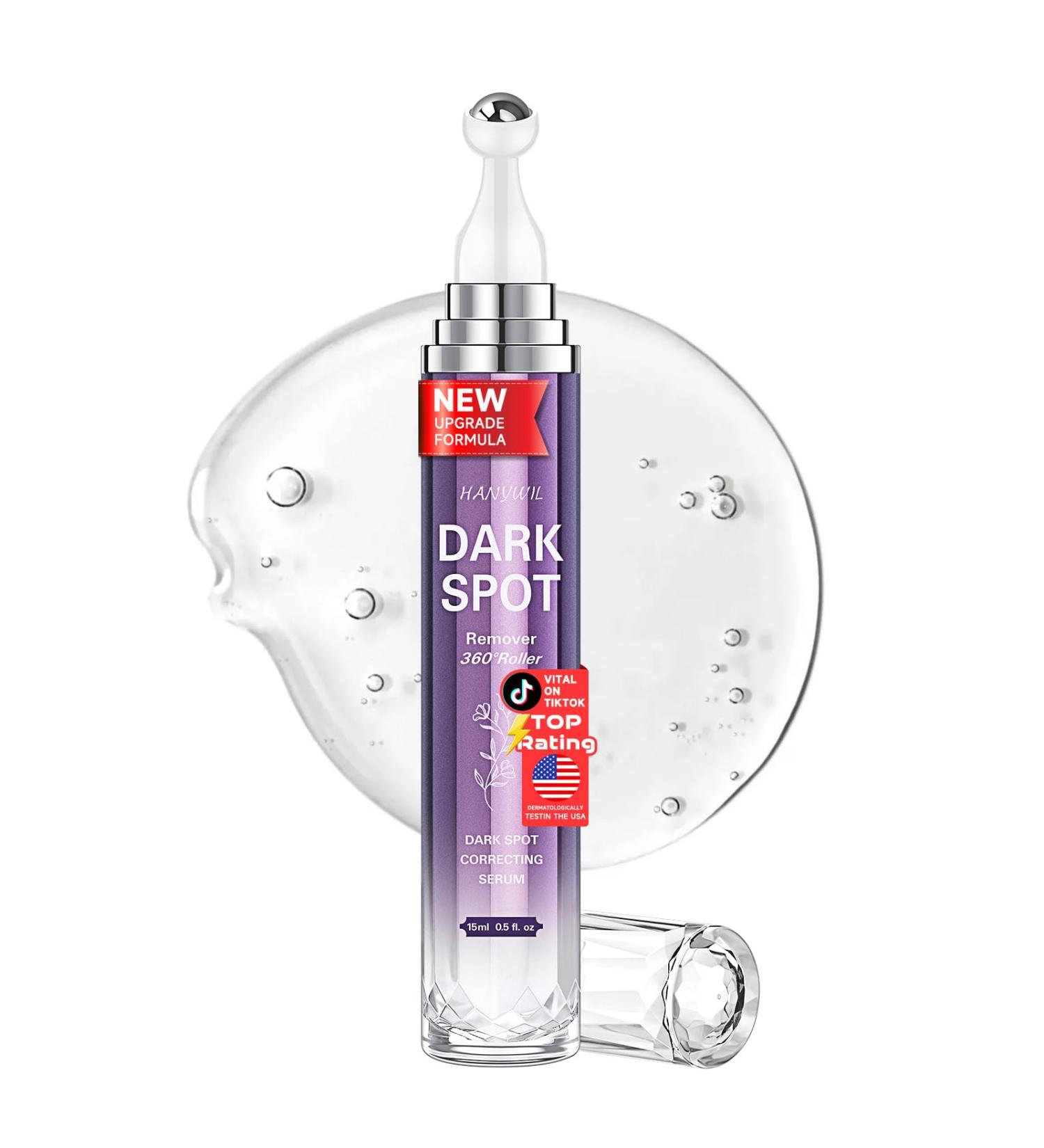 HANYWIL Dark Spot Remover for Face and Body Dark Spot Corrector Serum Age Spot Sun Spot Freckles Brown Spot Remover Melasma Treatment for Face Skin Care Serum with Roller - Buy Online on GoSupps.com