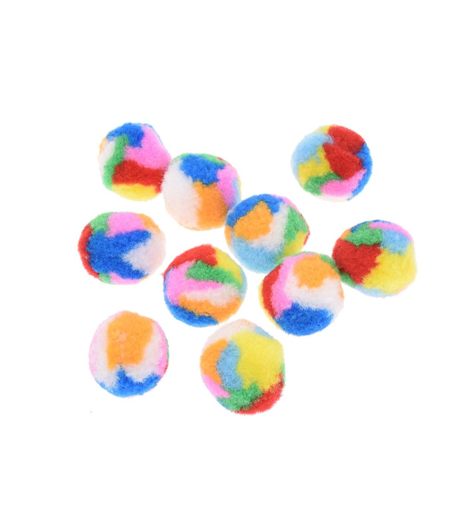 Towashine 10Pcs Small Assorted Color Kitty Yarn Puffs Cat Toys - 1.37 Diameter - Buy Online on GoSupps.com