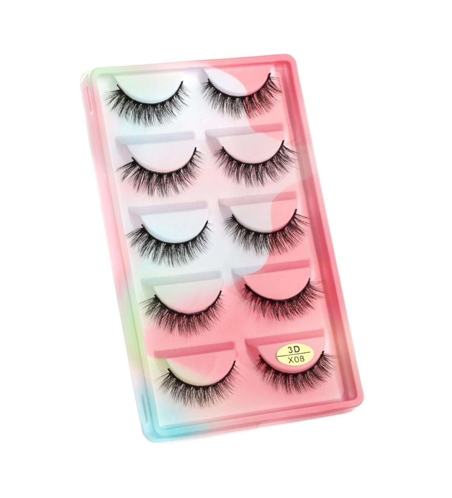 UAMOU Mink Eyelashes 10/50/100 Boxes Wispy 3D Mink Lashes Makeup Natural Long Volume False Eyelashes Bulk Faux Cils Custom Cheerfully (Color : 5 Pairs X08CS Size : 50 Boxes) - Buy Online on GoSupps.com